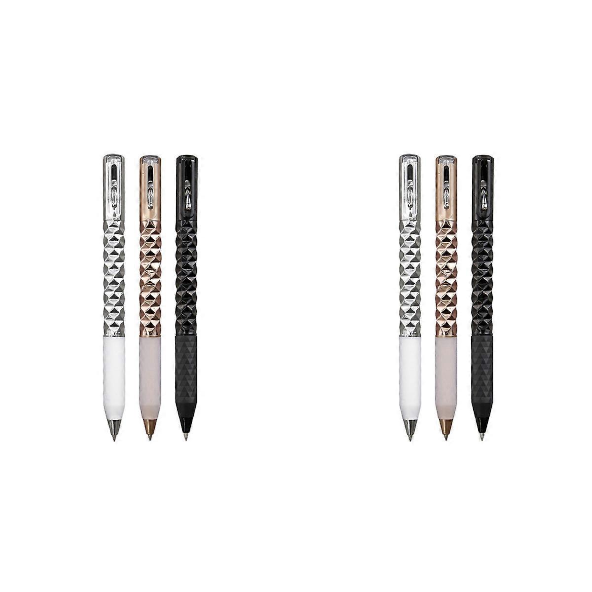 Geometric Metal Crinkle Pen Fidget, Stress Relief Metal Shape Shifting Switchpen, 0.5mm Retractable