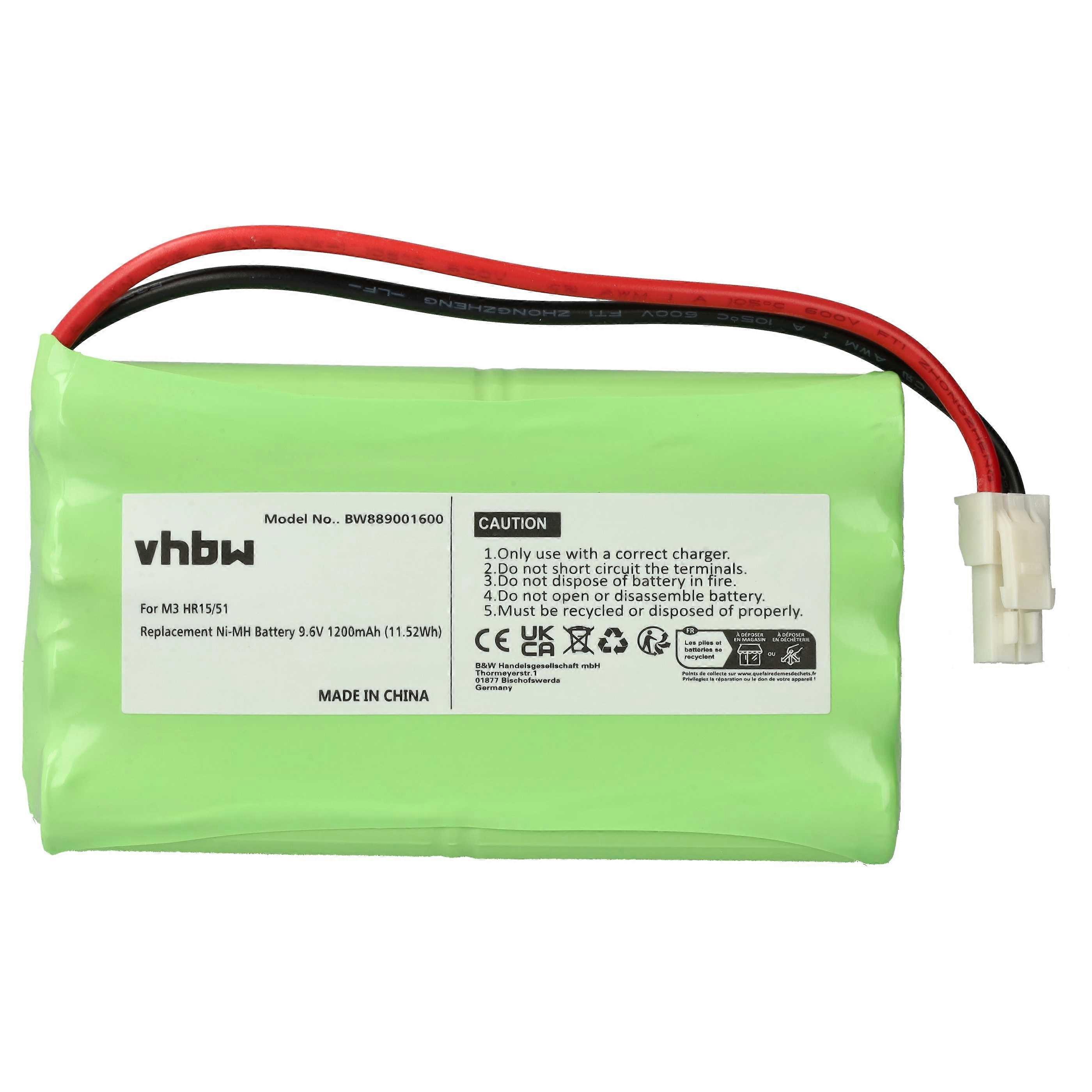 vhbw Batterij compatibel met Polargos Simple Move 102, 101 Sliding Gate Operator Gate Operator Swing Gate Operator (1200 mAh, 9,6 V, NiMH)