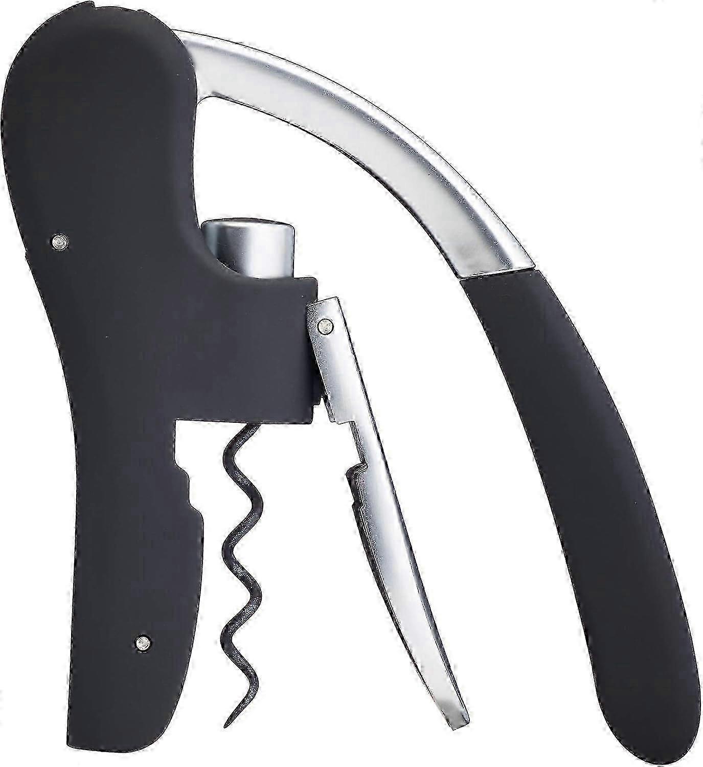 Ergonomic Black Corkscrew Wine Bottle Opener Suitable for Professional Sommeliers and Wine Enthusiasts