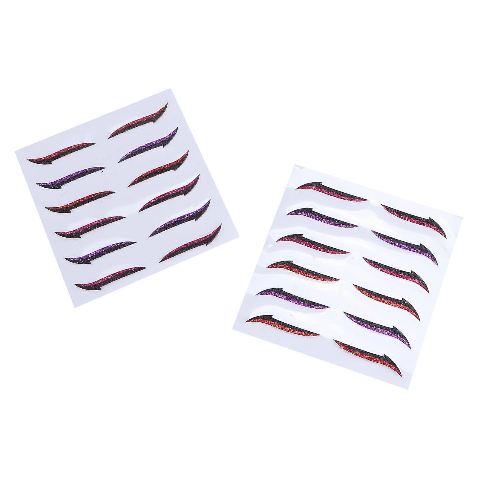 Eyeliner Tape Reusable Double Eyelid Tapes Eye Makeup Stickers Pink Indoor Use 12Set