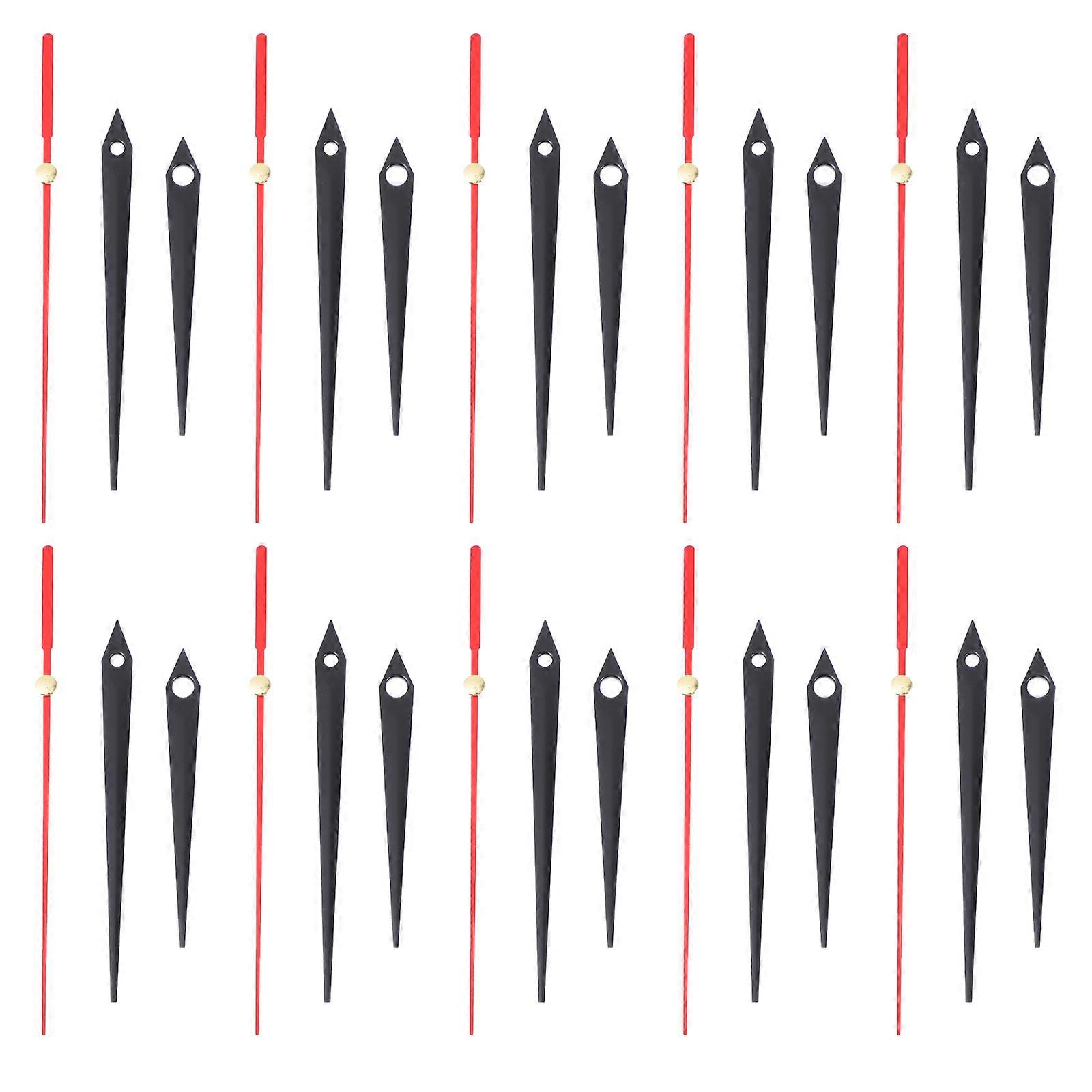 Clock Parts Mute Clock Hands Frameless Wall Clock Precision Clock Hands 13.20X0.80X0.30CM Black 10 Sets