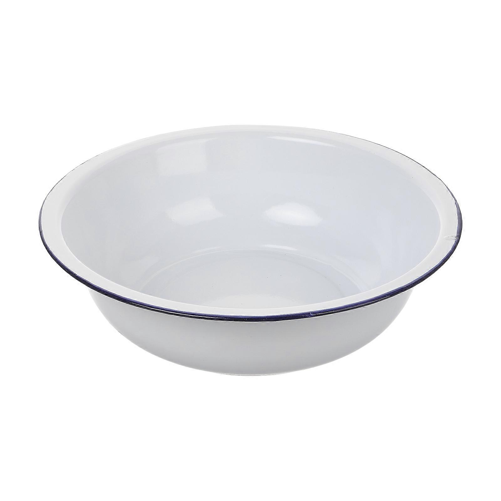 Enamel Basin Large Vintage Enameled Bowl Retro Mixing Bowl Home Users 30.00X30.00X9.00CM Mixing Dough 1Set