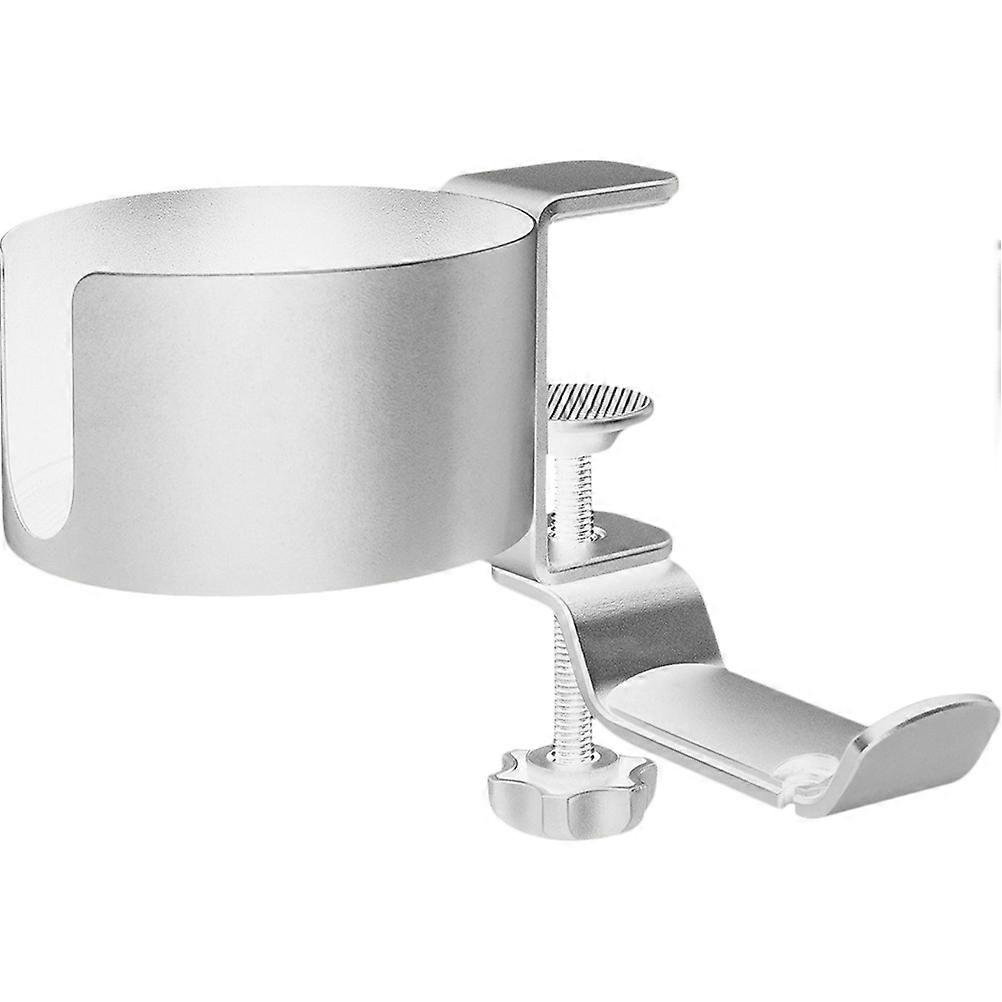 Adjustable Rotating Desk Cup Holder & Headphone Hanger – Multi Function Clamp for Drinks & Headsets, Premium Aluminum Alloy, Non Slip Design, Sleek