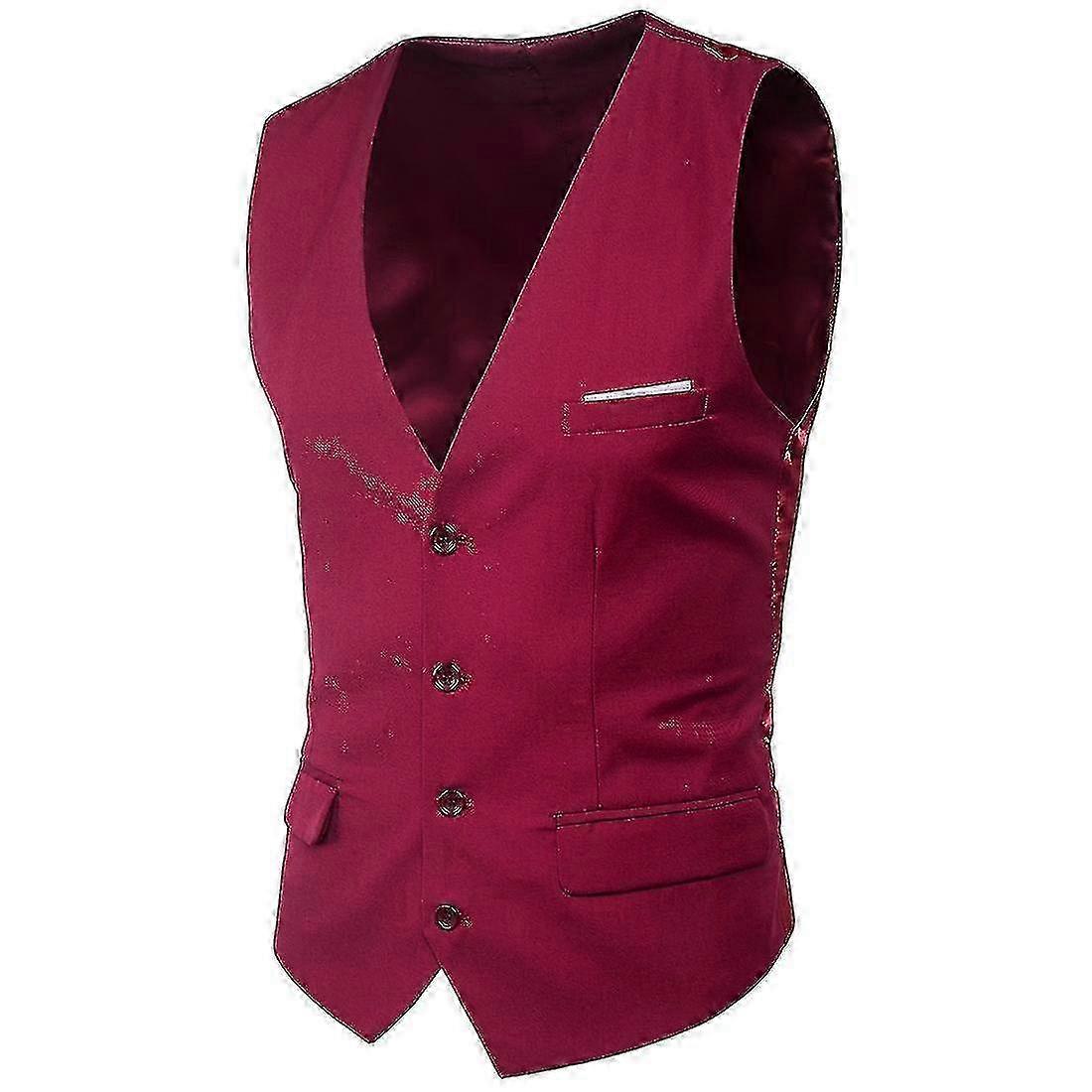 Stylish Plus Size Men's Solid Color Waistcoat for Business, Featuring a Single Breasted Design, Perfect for Formal Occasions