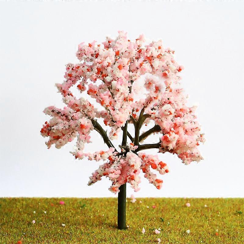 10pcs Cherry Blossom Tree: Models Miniature For Diy Sand Table Crafts Simulated Landscape Ornaments For Architecture Scenery