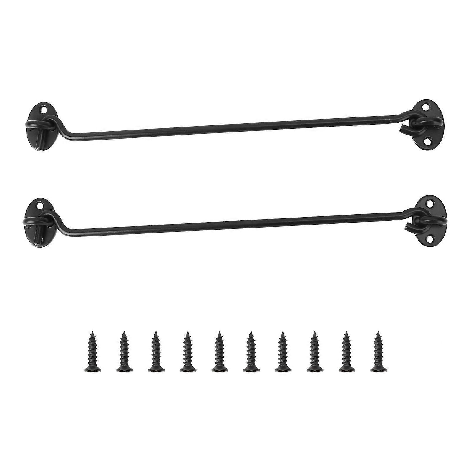 Black Japanned Cabin Hook Swivel Window Hook Rectangular Shape 2Pcs