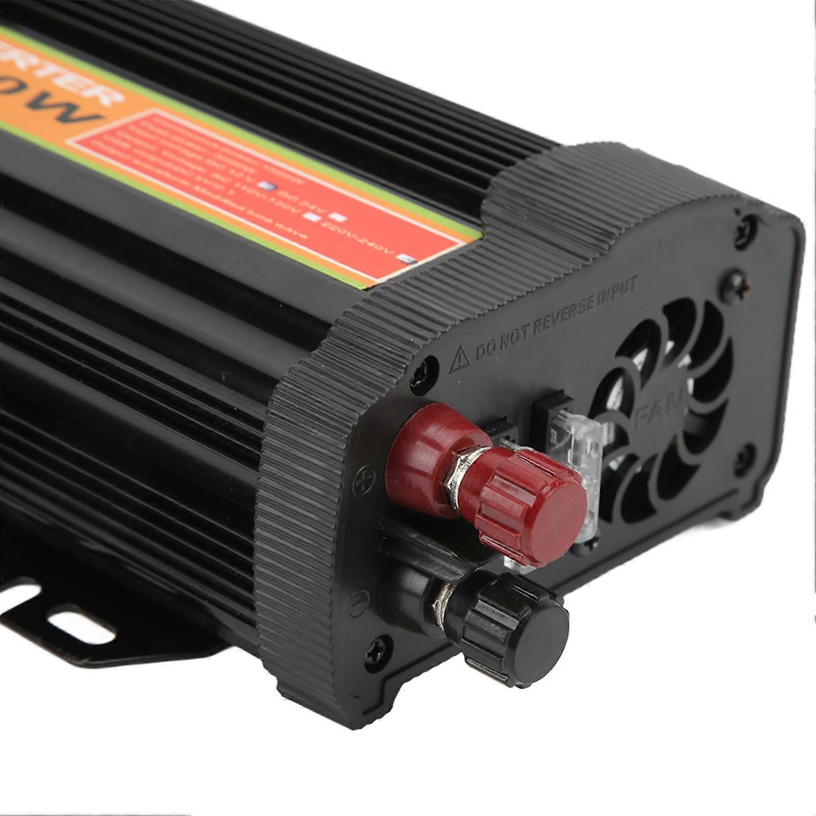 Black 1500W Power Inverter Modified Sine Wave Car Inverter DC 12V to AC 220‑240V Converter for Emergency