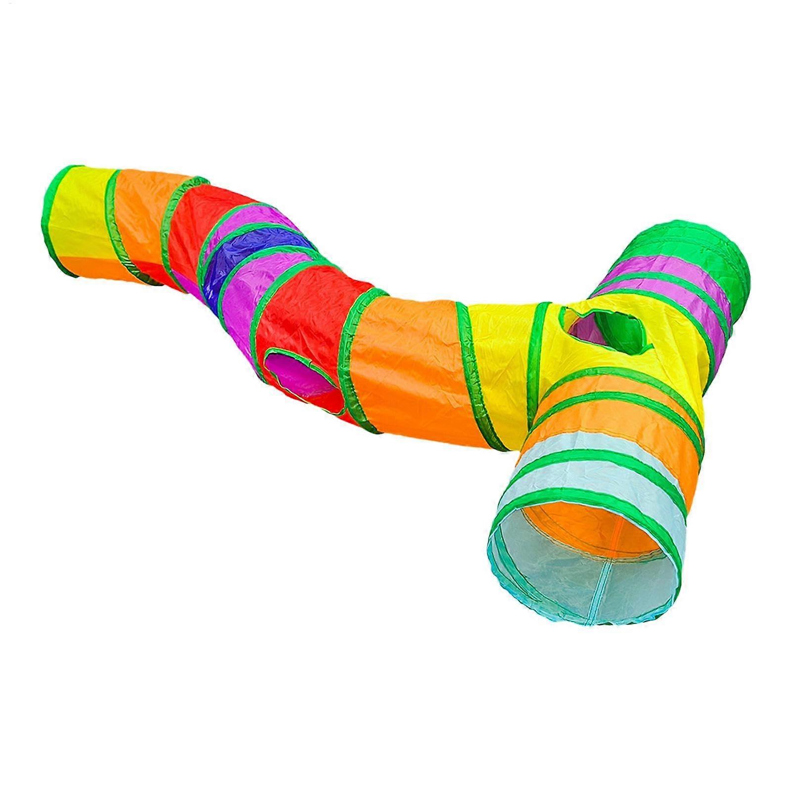 Cat Tunnel for Indoor Cats - T-Shaped Interactive Play Tube, Portable Cat Track Toy, Small Animal Tunnel, Durable Design