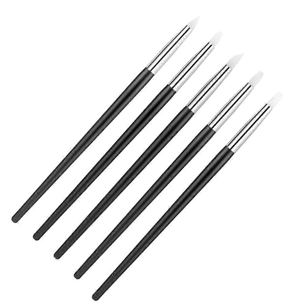 Rubber Brush 5 Pieces Silicone Brush Set for Modelling Painting