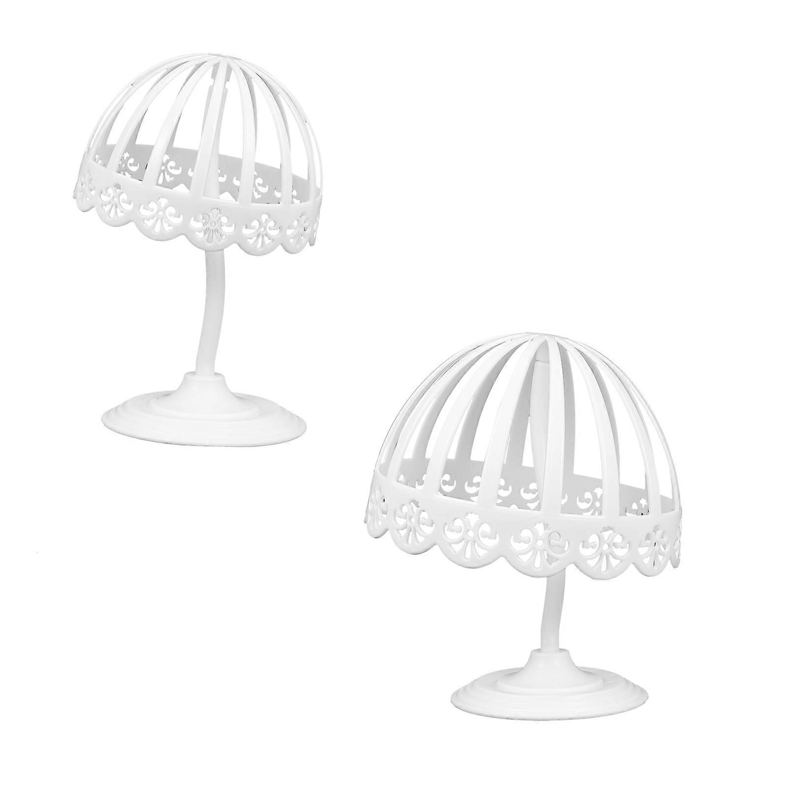 Hat Rack Creative Hat Storage Stand Simple Style White 19.00X16.50X10.50CM for Store 2Pcs