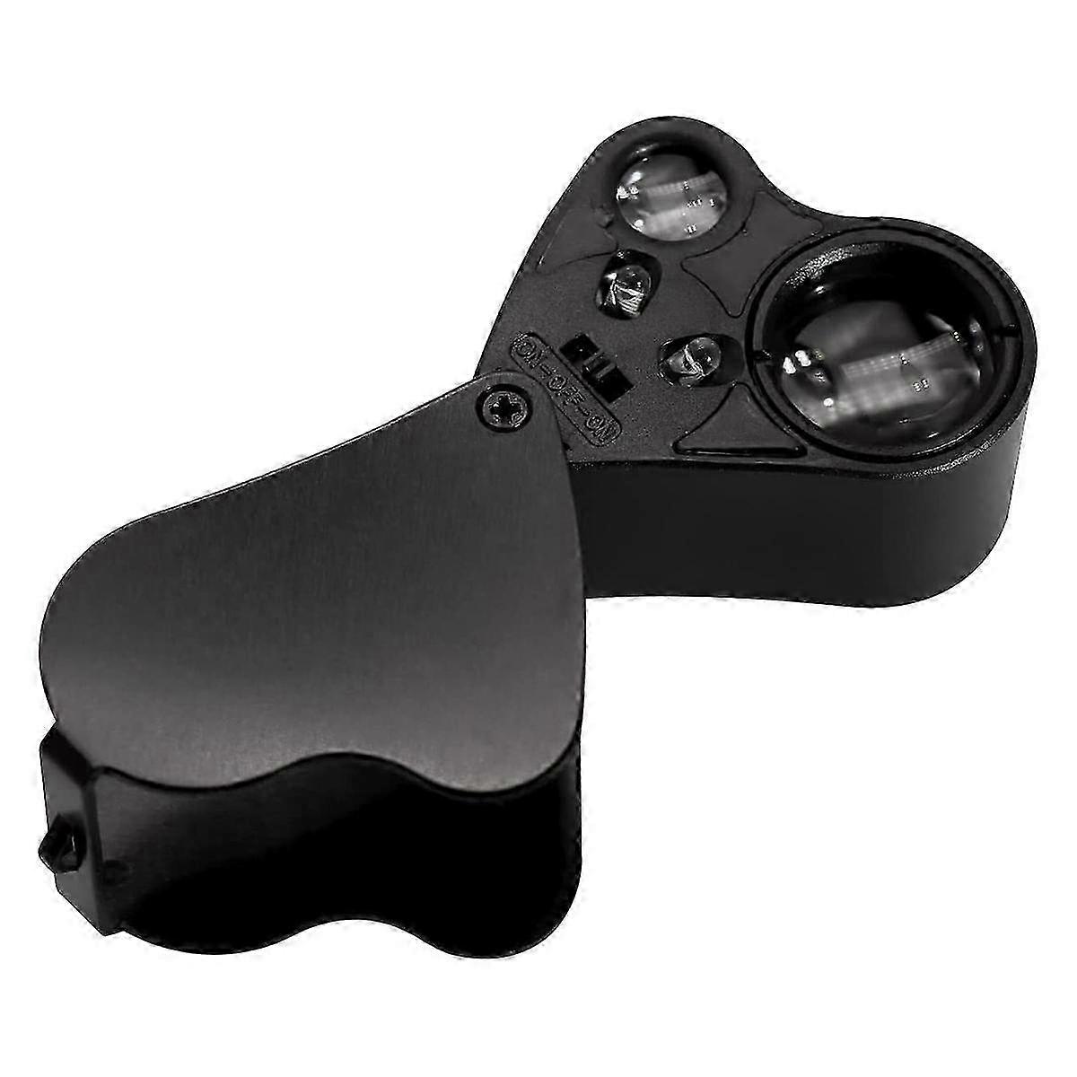 30X 60X Illuminated Jewelers Loupe Magnifier, Foldable Magnifier with Bright LED