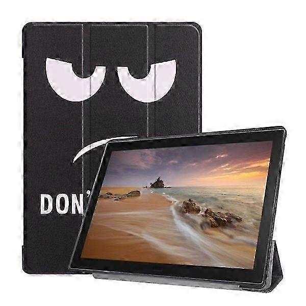Three-fold leather case with pattern for a certain brand - Do Not Touch M multicolor