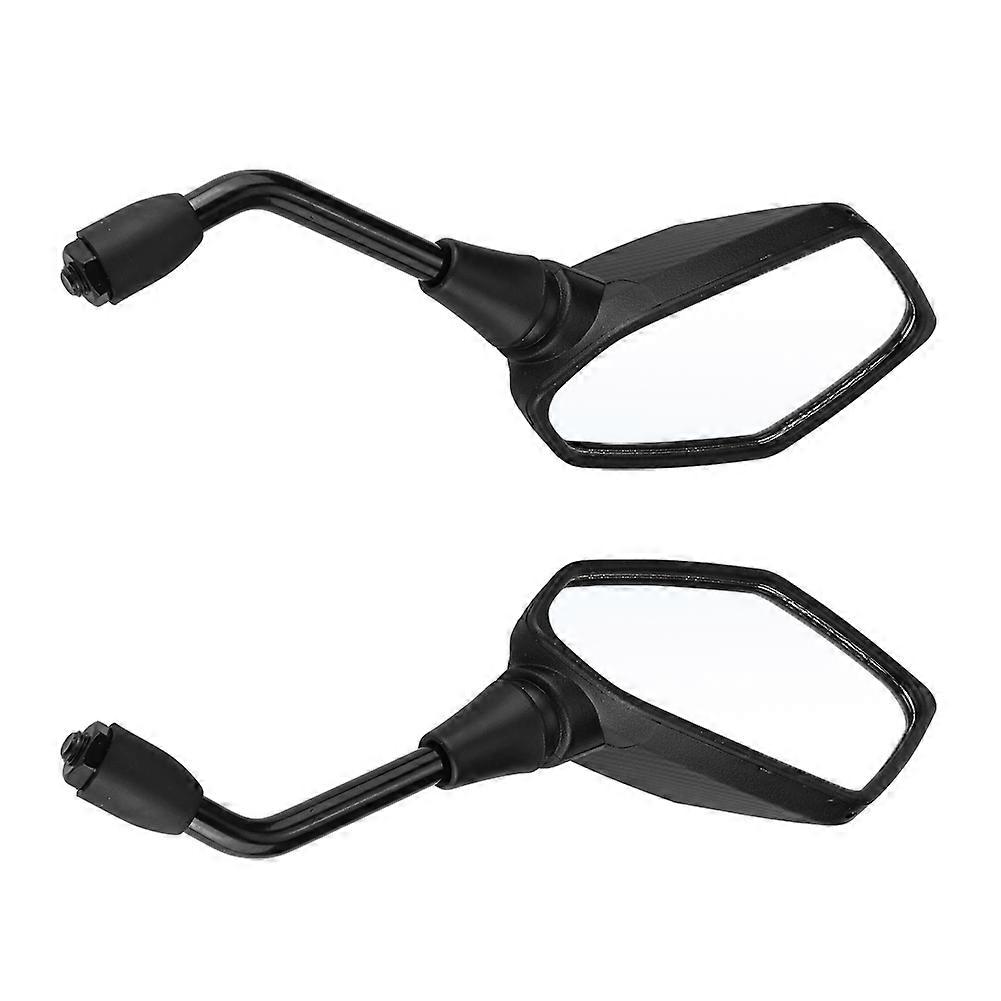 2pcs/Set 10mm Round Plating Silver Motorcycle Rear Mirror Left & Right Side Rearview Mirror