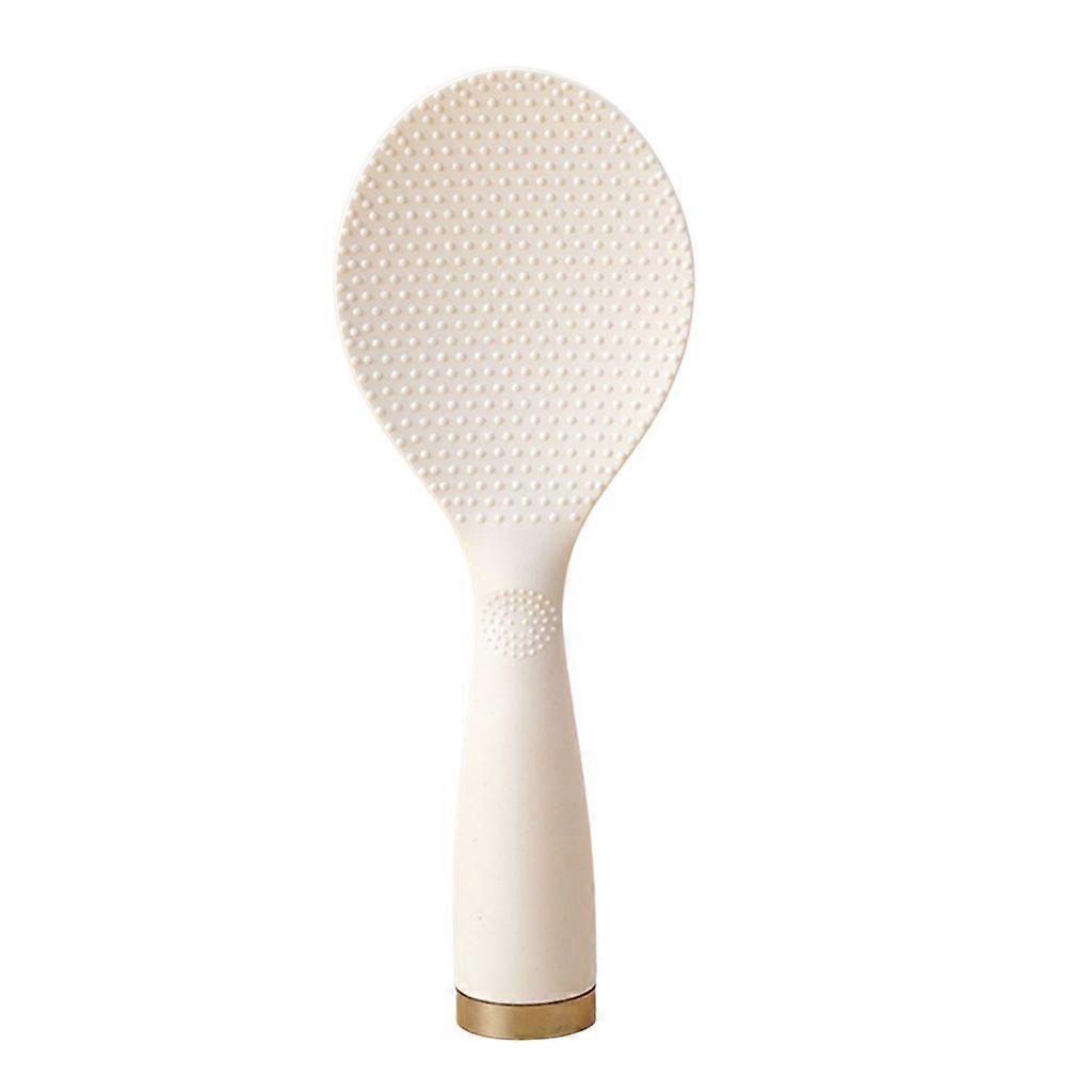 Rice Spoon Multi-Function Non-Stick Long Distance Plastic Spoon with Indent Design - White