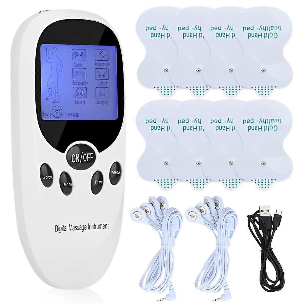 TENS Device Pain Therapy, 2 Channels TENS/EMS with 6 Modes, 11 Intensities, 8 Pads