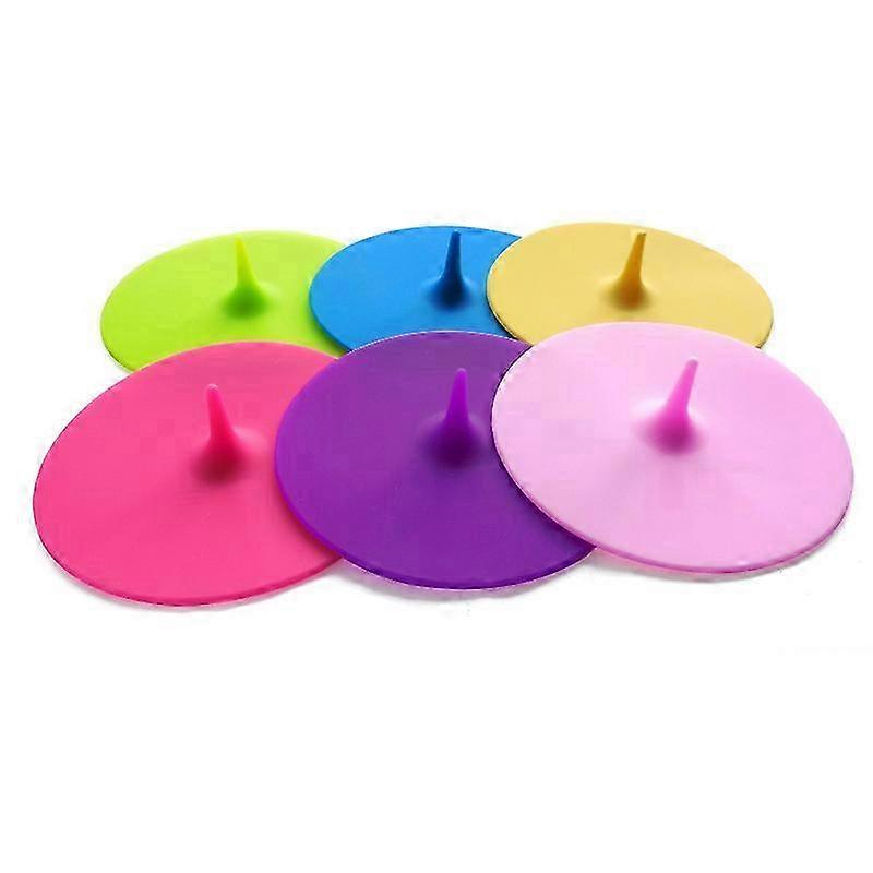 6 Pieces Food Grade Silicone Cup Lids in Random Colors for Protecting Your Drink from Dust and Contamination
