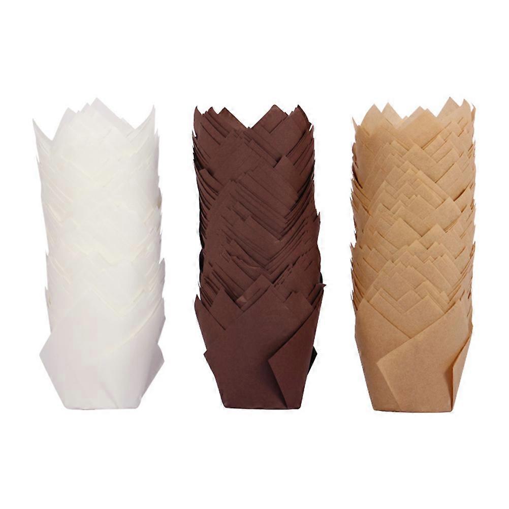 150pcs Tulip Muffin Liners Oil & Heat Resistant Baking Cups for Weddings Birthdays Parties Easy to Demould