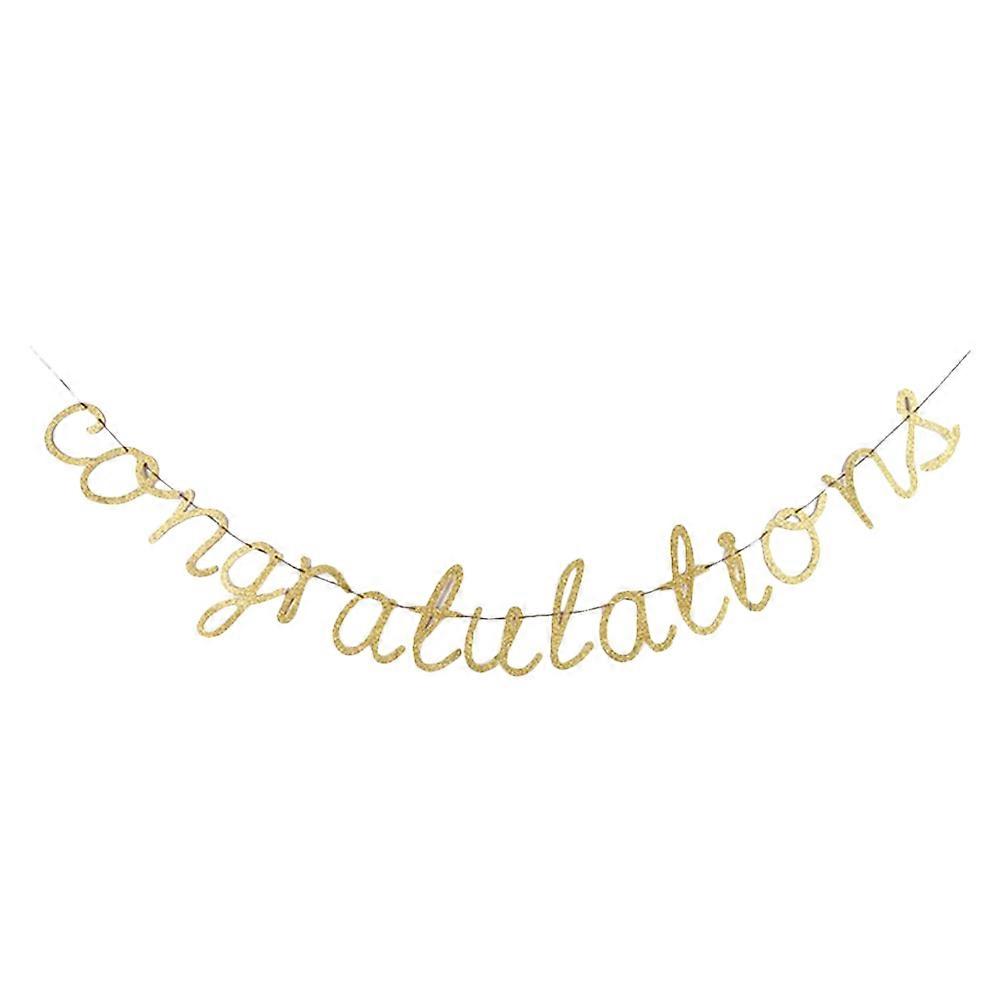 Golden Graduation Party Banner for Decor Congratulation 1Set