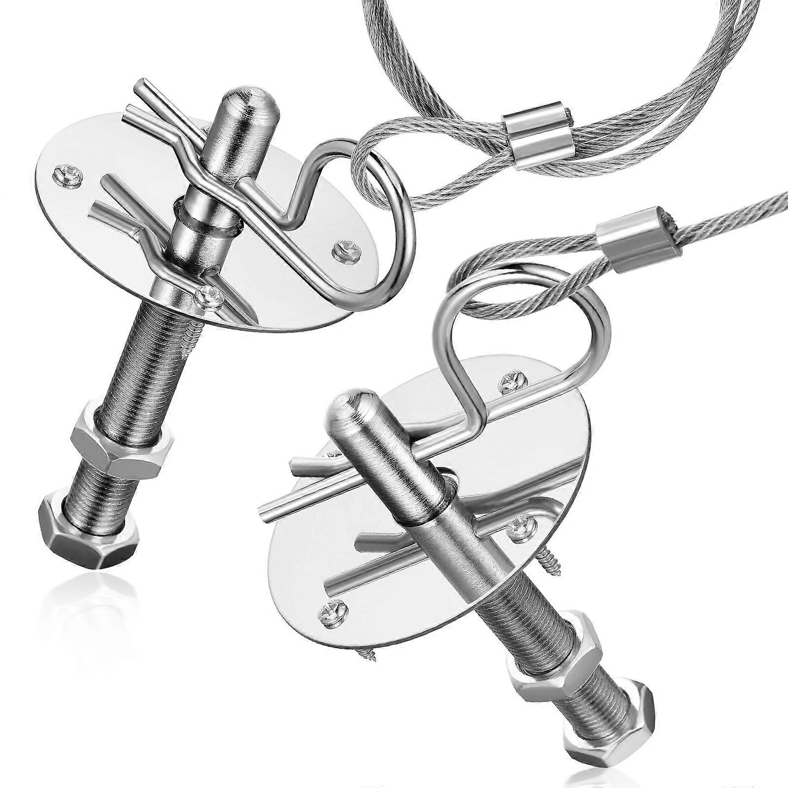 Locking Hood Pins Car Hood Latches Stable Fixation For Automotive Exterior Accessories Silver 1Set