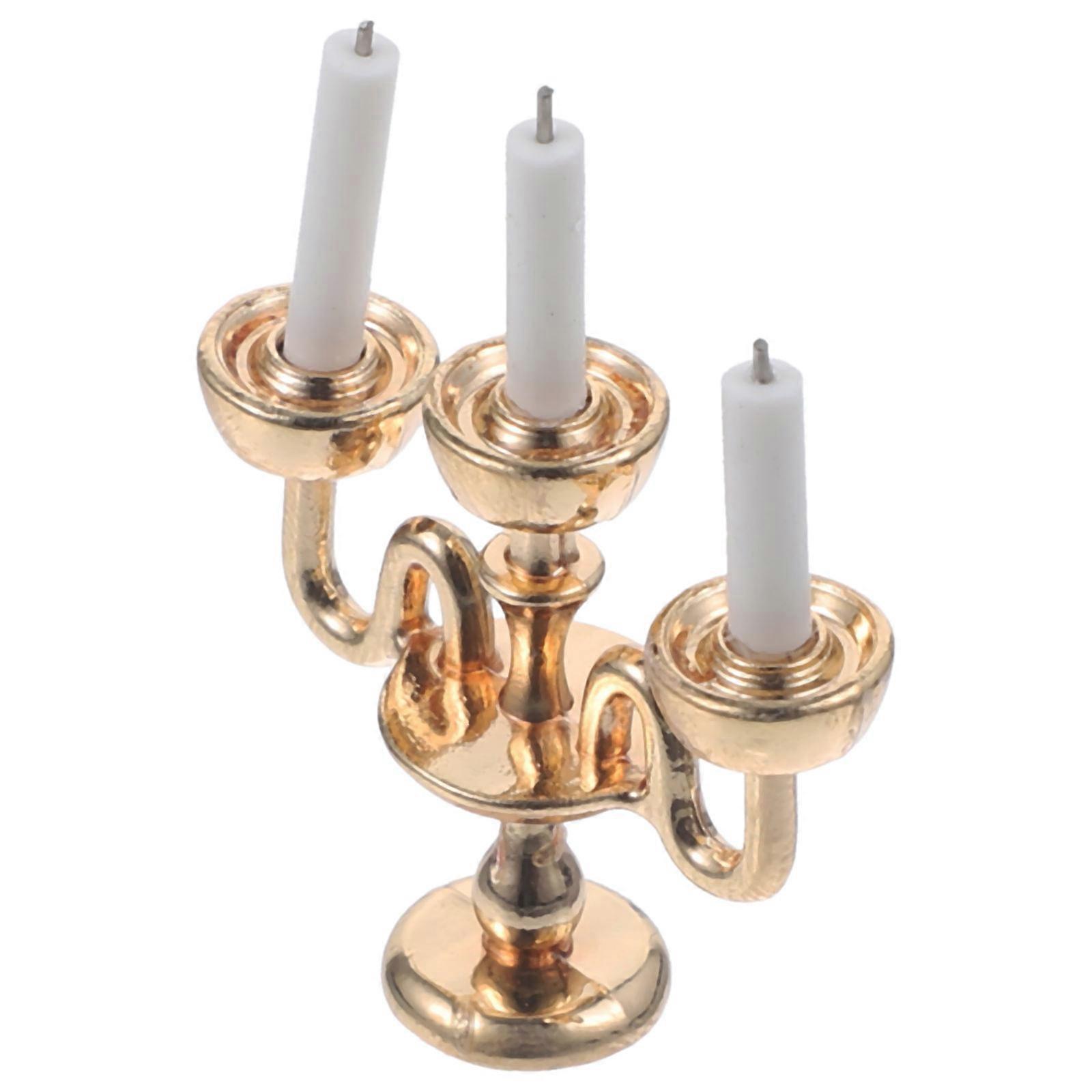 Mini House Scene Layout Prop Miniature Candle Stick Models Lightweight 1Pcs