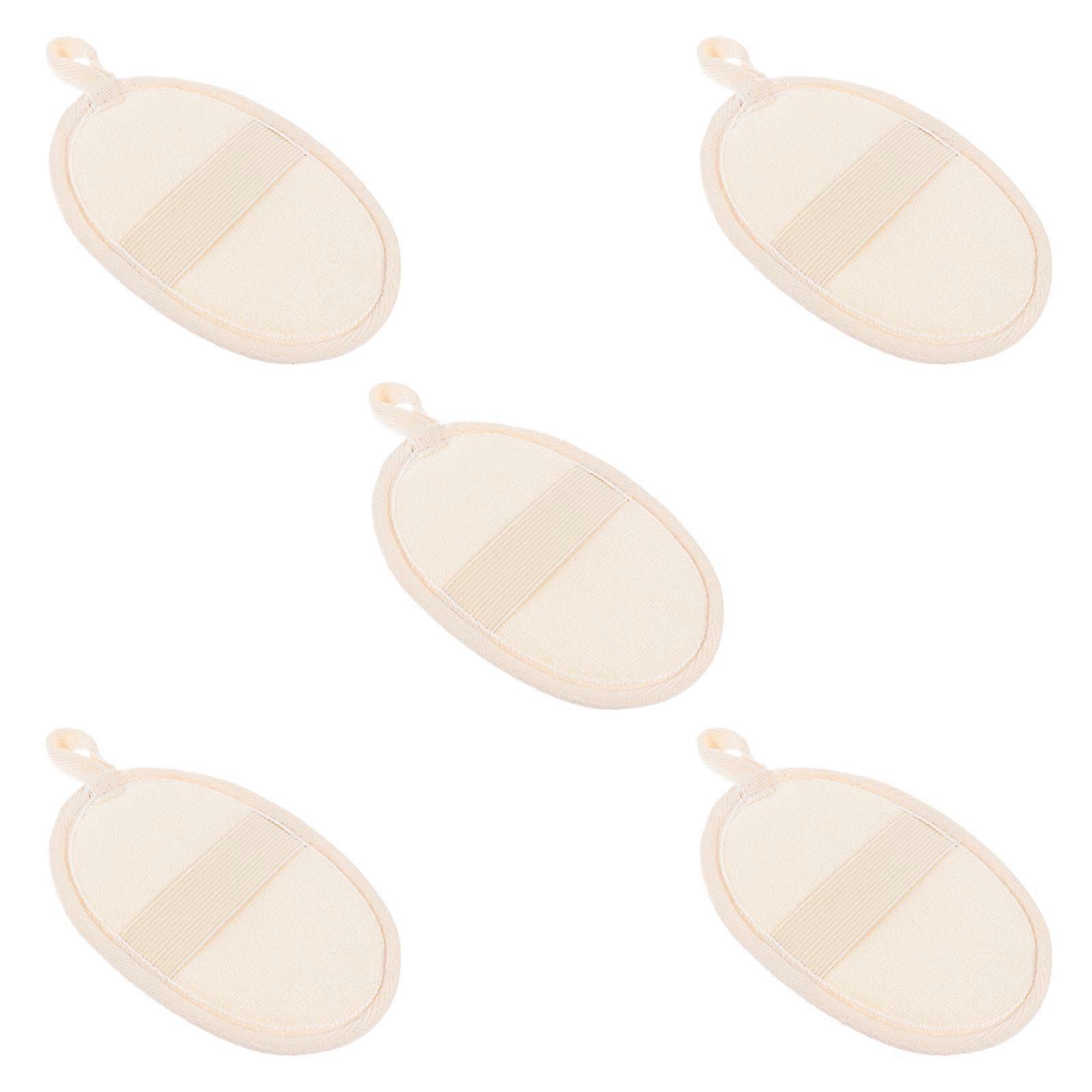 5Pcs Loofah Bath Towels Practical Bath Towels for Rubbing Beige