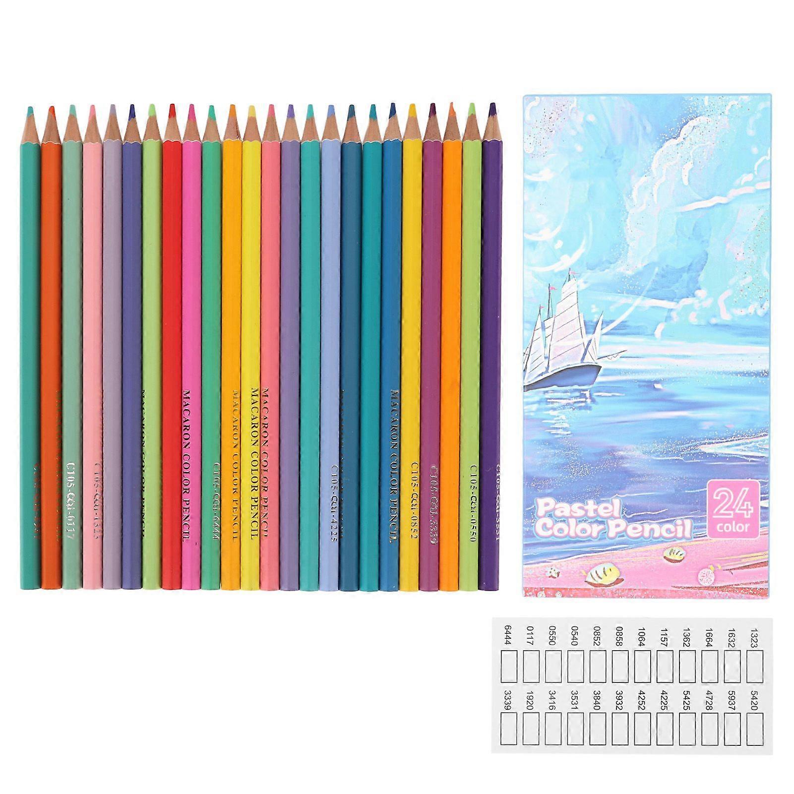 2025 Latest Model 24Pcs Colored Pencils Assorted Pre Sharpened Vibrant Luster