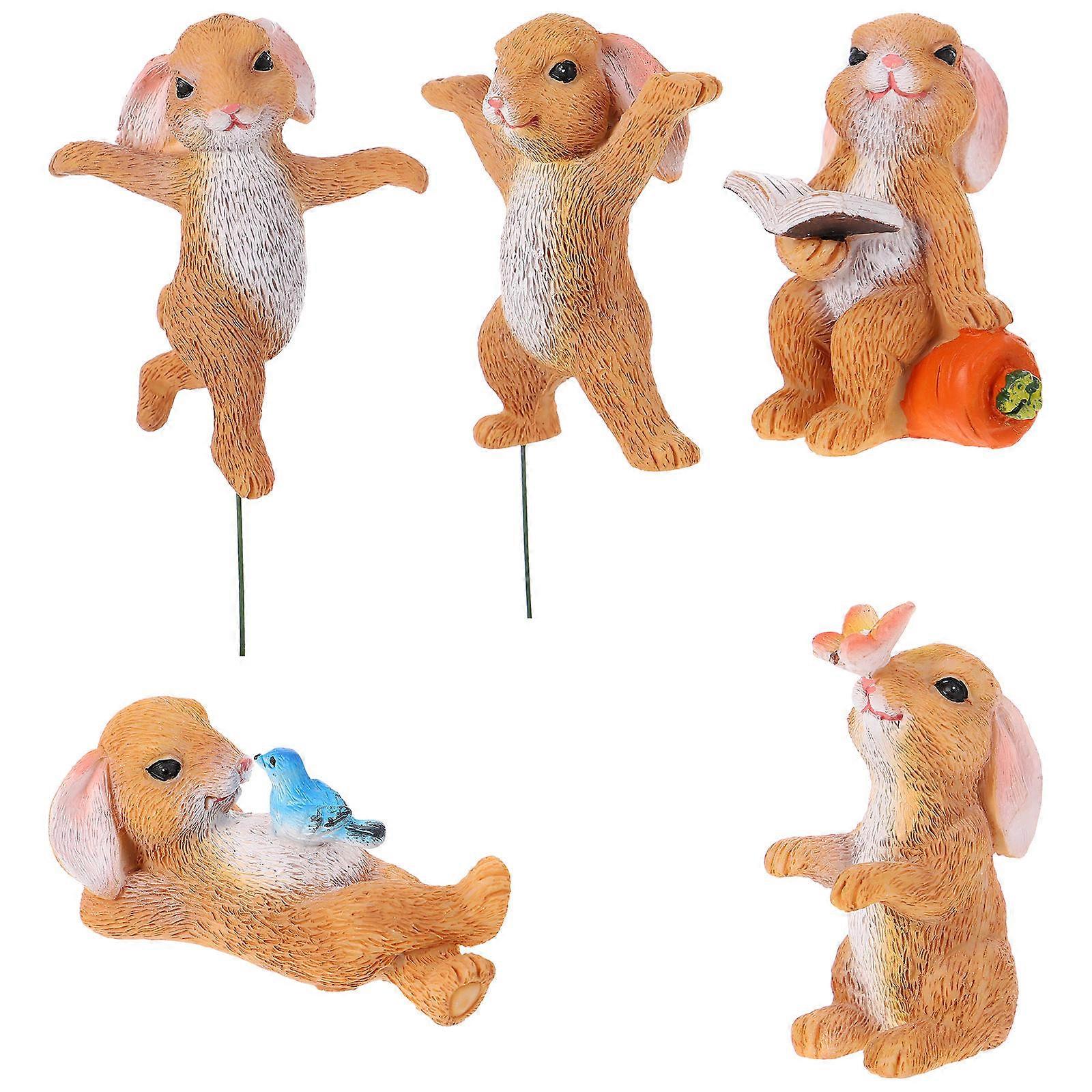 Here's a refined and engaging product description for your **5pcs Mini Resin Bunny Figurines**:
**5PCS Mini Resin Bunny Figurines – Adorable