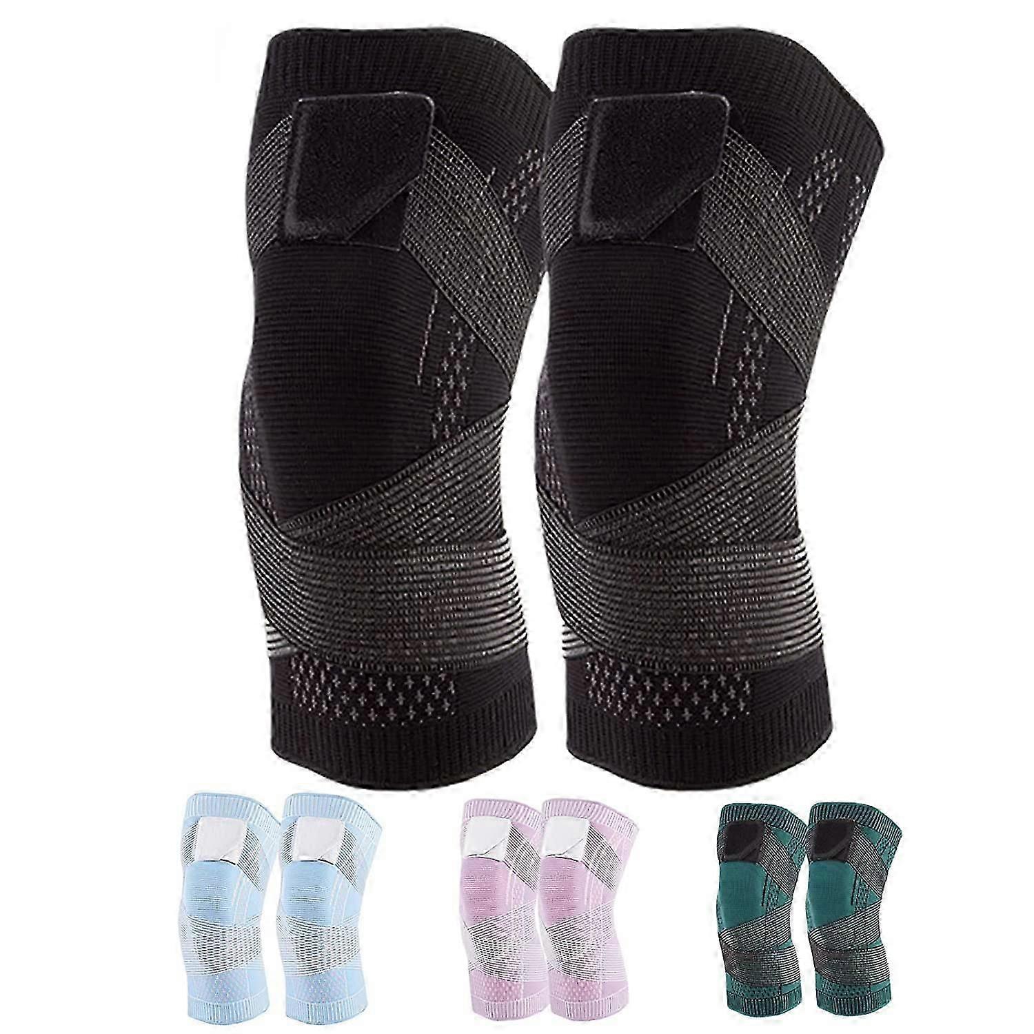 2-Pack Adjustable Knee Compression Sleeves for Professional Support and Flexibility