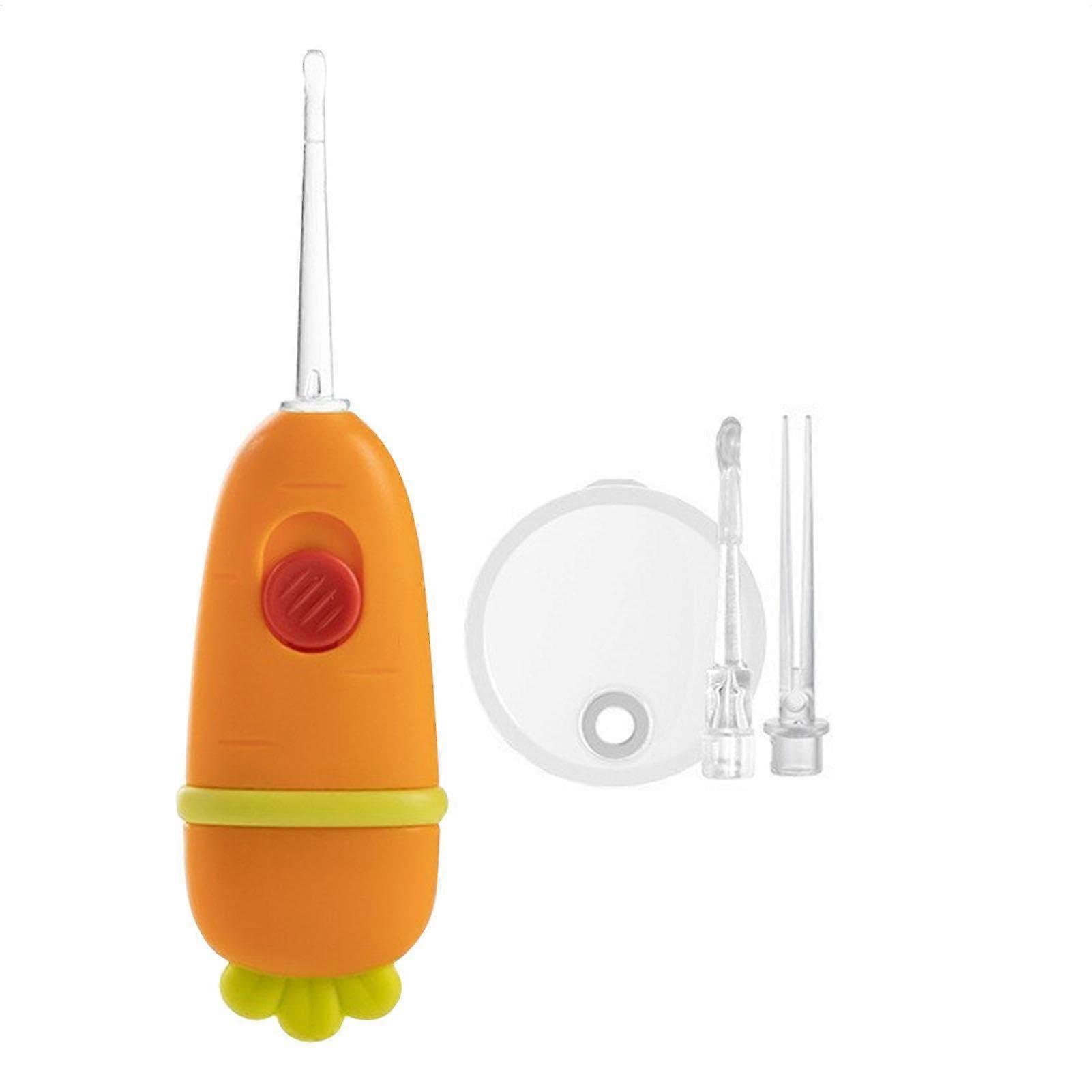 LED Ear Picker, Ear Cleaning Tool With Built In Light, Wax Removal Device, Silicone Tip, 1.57, Orange/Green, Child Safe