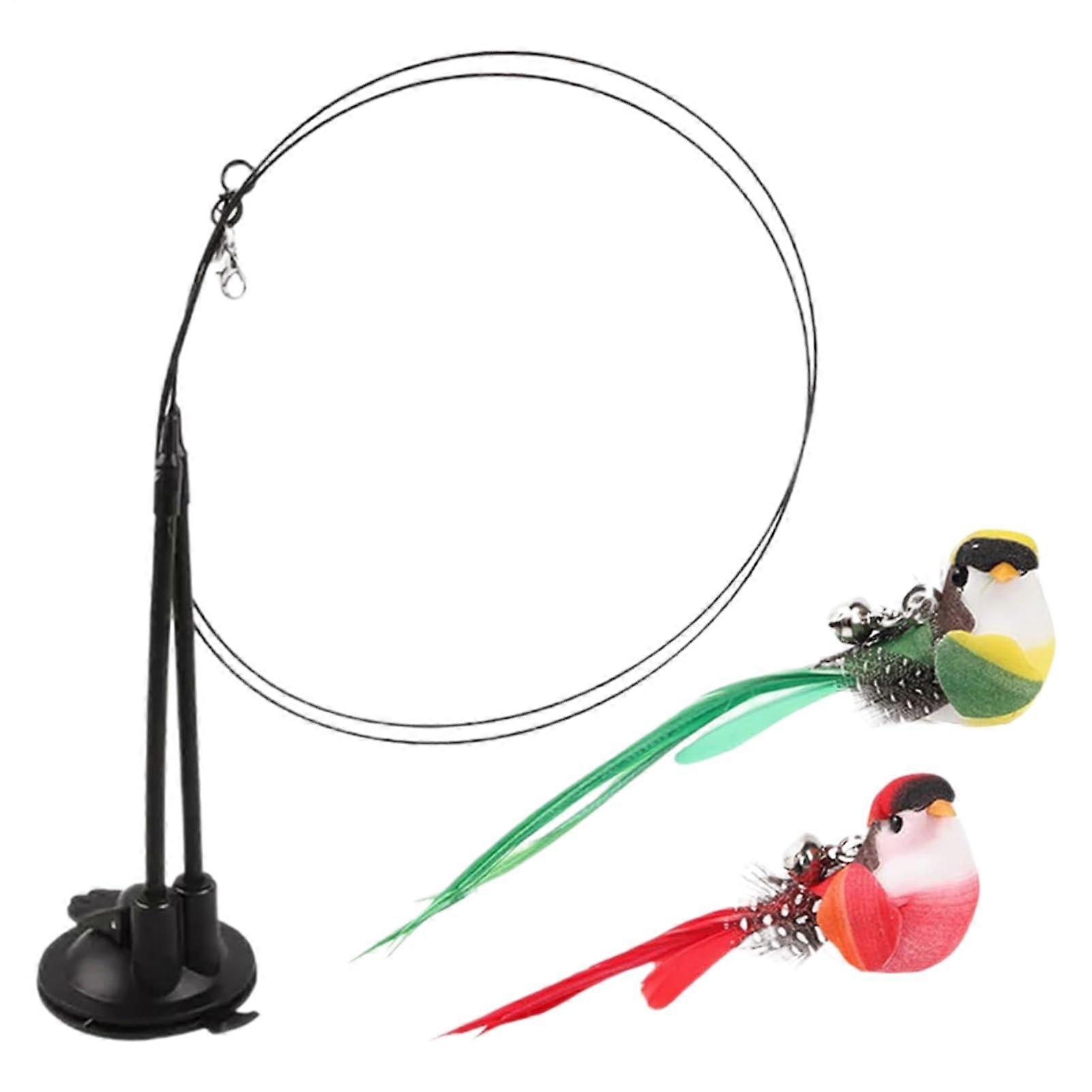 Interactive Cat Toy with Suction Cup – 2in1 Play, Detachable, with Two Simulated Songbirds for Agility, Weight Management, and Play