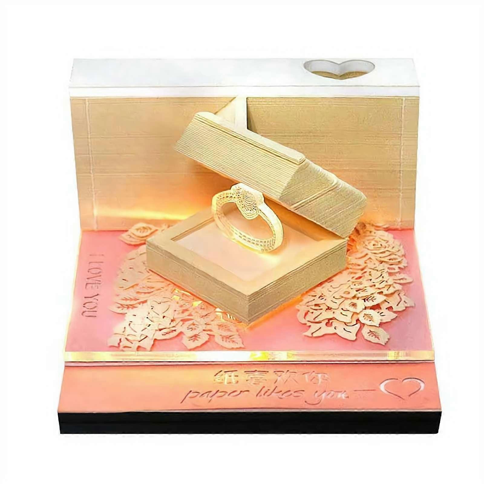 3D Memo Pad Calendar , 3D Memo Pad Art Sticky Notes with LED Light