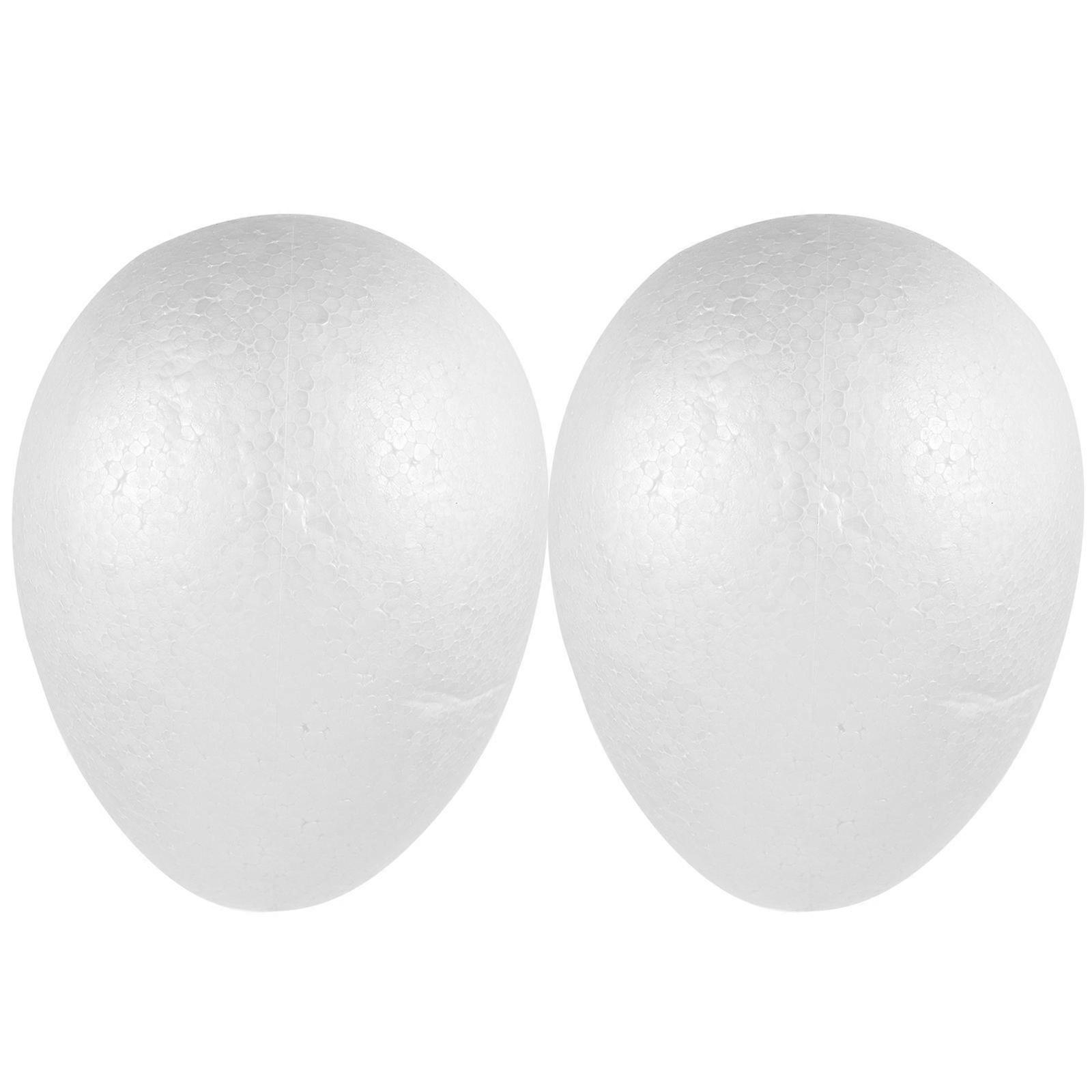 Polystyrene Eggs 2Pcs White Durable Foam for Easter DIY Egg Crafts and Decorations