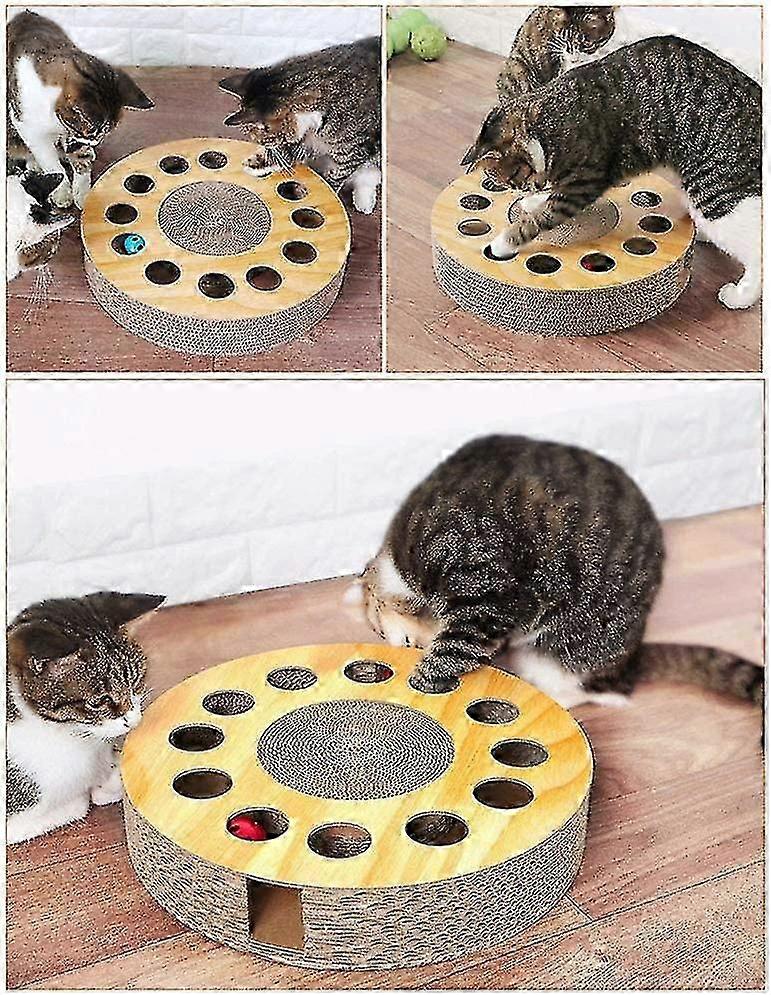 Interactive Cat Toy with Scratching Pads, Balls, and Catnip