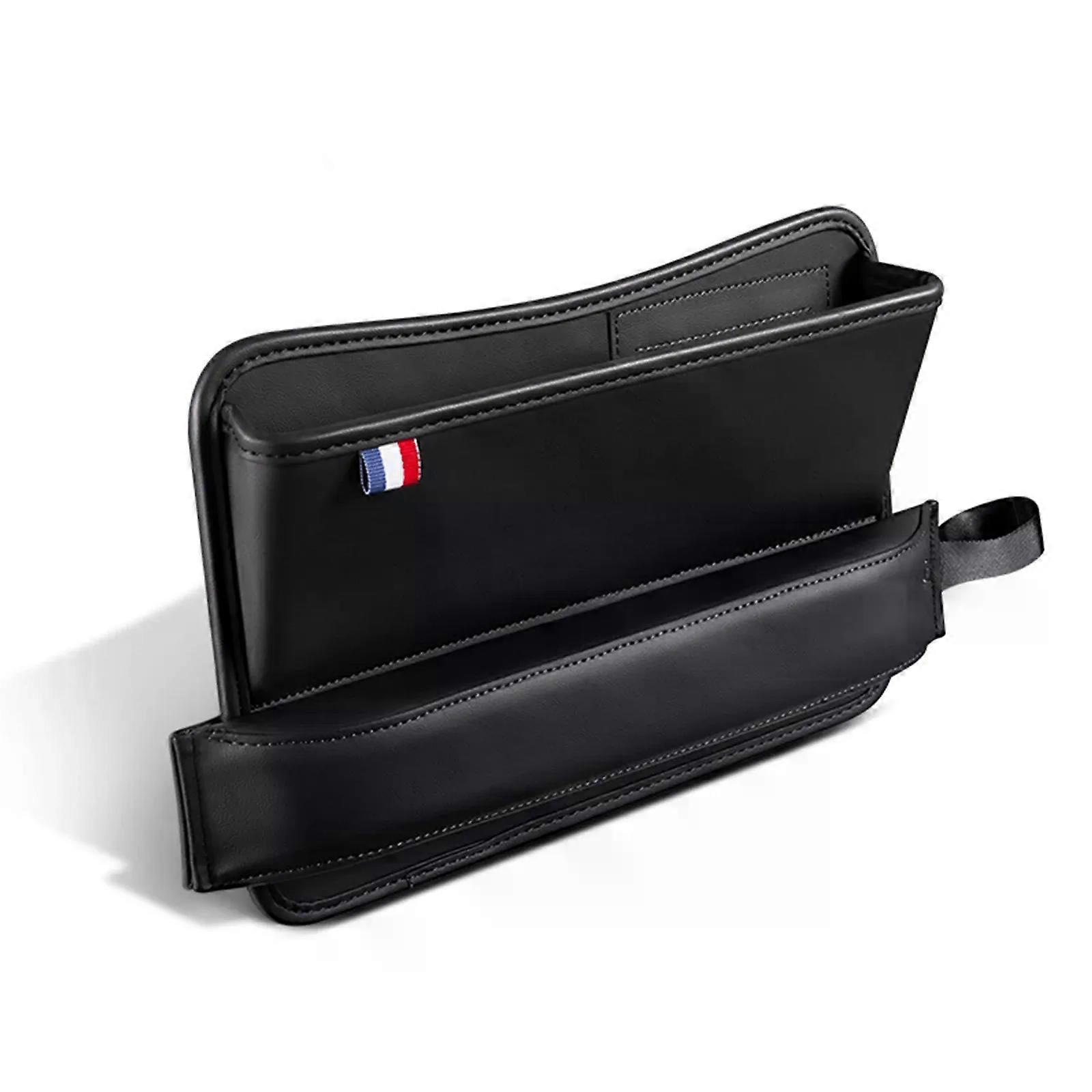 Car Console Side Seat Gap Filler Storage Box PU Leather Front Seat Organizer Fit For Cellphone Key Coins Stop Dropping Between Seats