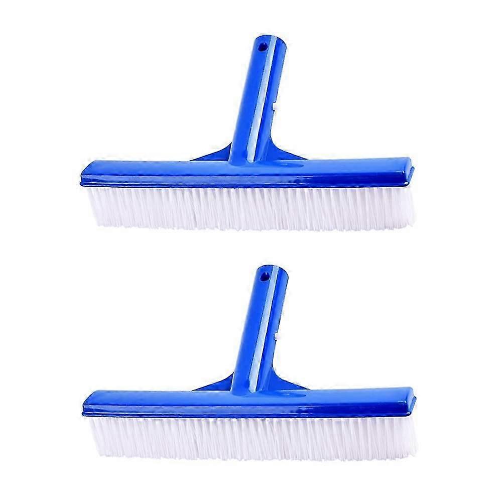 2-Pack Plastic Pool Brushes - Cleaning Head Broom for Swimming Pool Walls & Floors - Efficient Pool Maintenance Tools