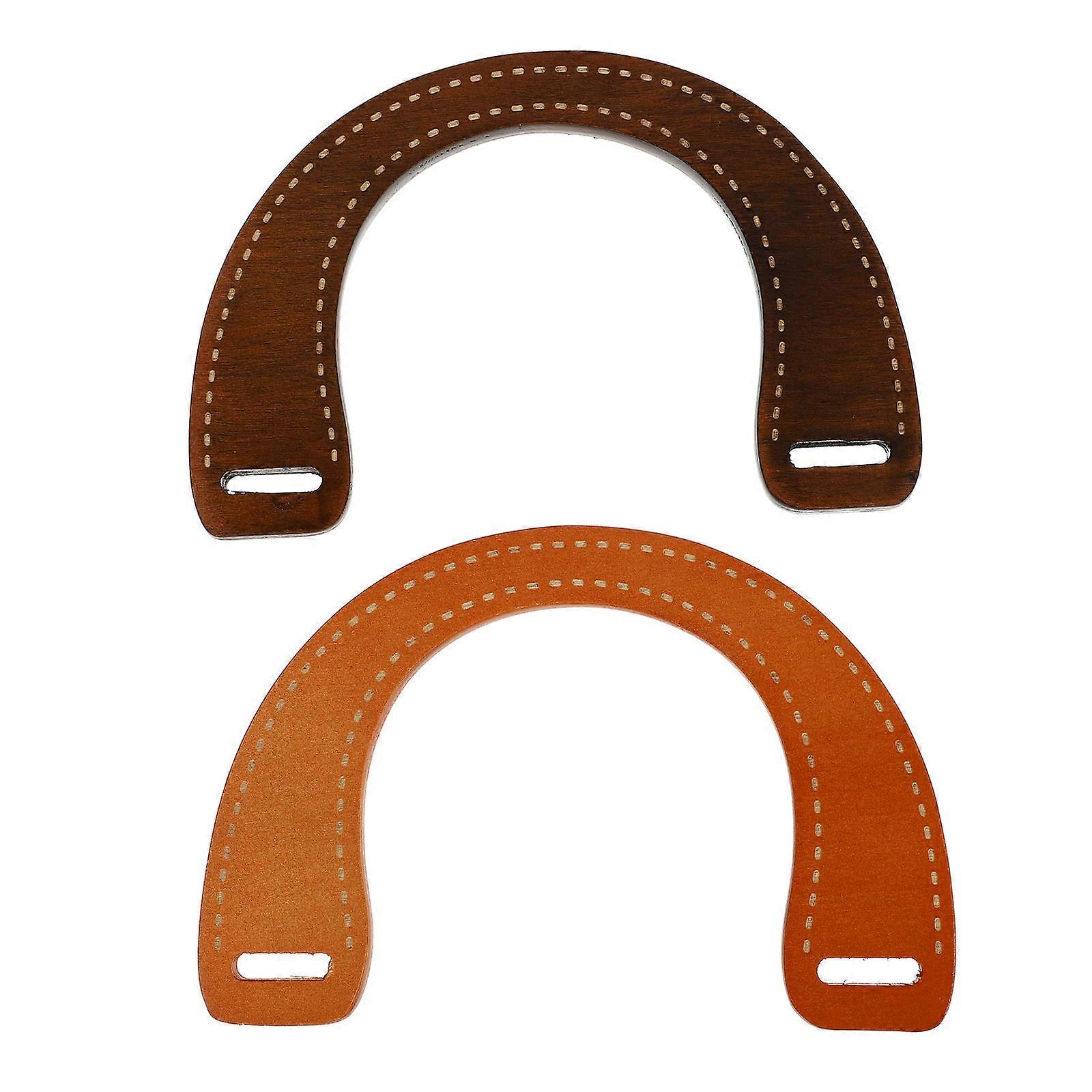 Handbag Handle Wood Handles for Bag Use 2Pcs Simple DIY Replacement Handles