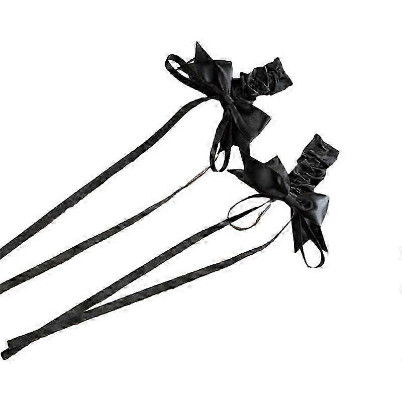 خمر الساتان القوس الشريط مشبك الشعر مع شرابة - أنيقة لوليتا دبوس الشعر مشبك لإكسسوارات الشعر الأنيقة