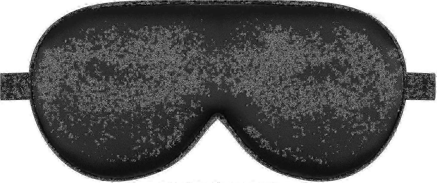Masque de sommeil en soie de mûrier biologique pour dormir - Feather Light & Cloud Soft Eye Cover en noir, design non genré pour un repos confortable