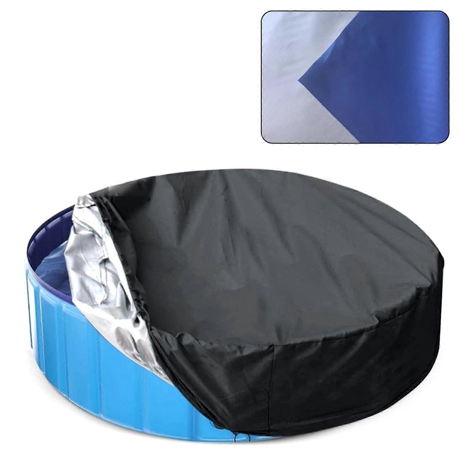 10FT Pool Cover for Swimming Pool Pool Cover Foldable Round Cover Outdoor Bath Protector Leaf Net Accessories Blue