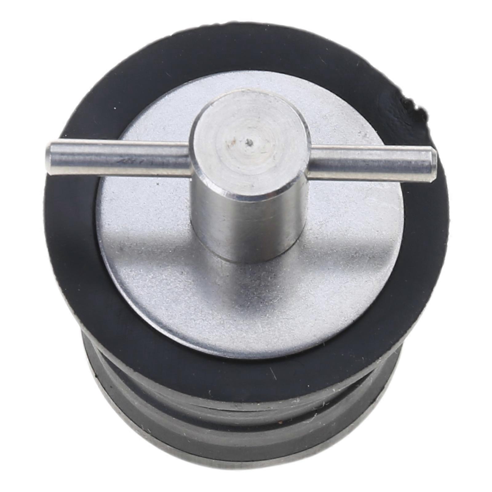 T-Handle Drain Plug, For 1 Inch or 1-1/4 inch Diameter Drains, Locks in Place, Brass Handle, Rubber Plug  30mm