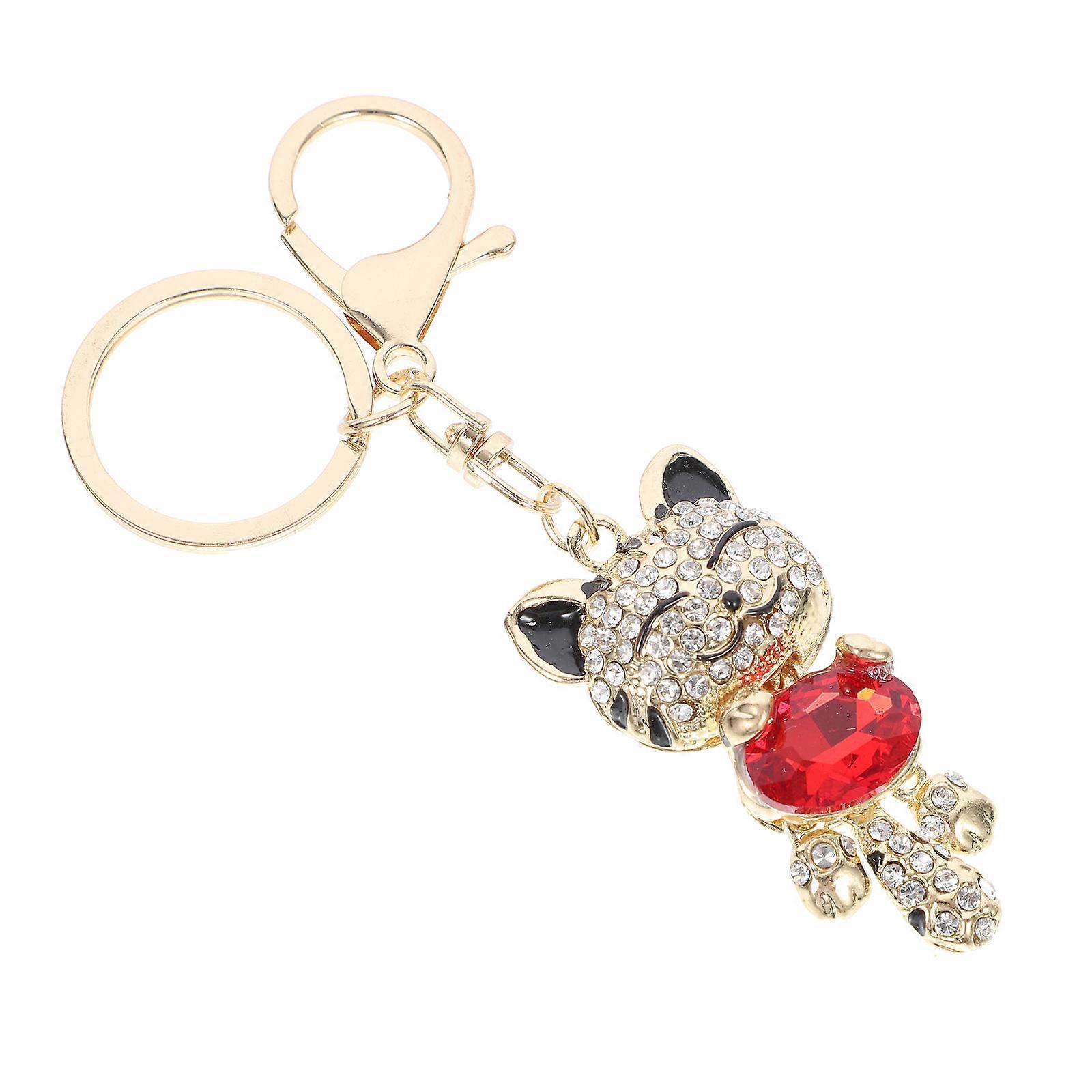 Key Chain Pendant Cat Shaped Charm For Car Keys Daily Use Black Metal 1Set