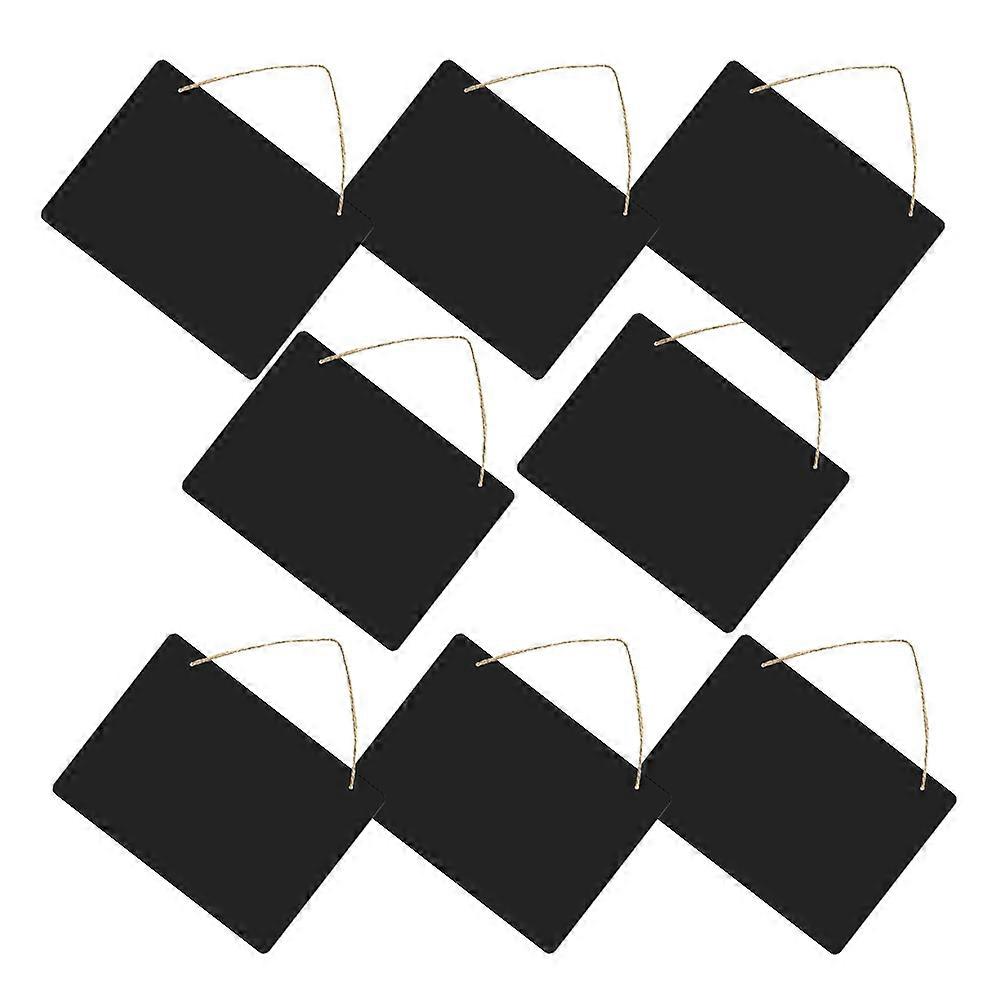 Wood Hanging Chalkboard Message Board for Leaving Notes with Black Color and Ropes Included 8 Pieces