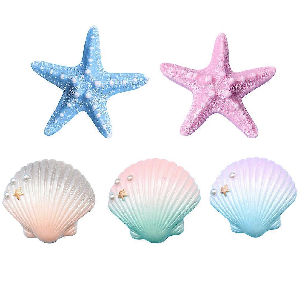 DIY Accessories Emulation Shell Resin Phone Case Decor 5Pcs Assorted Color