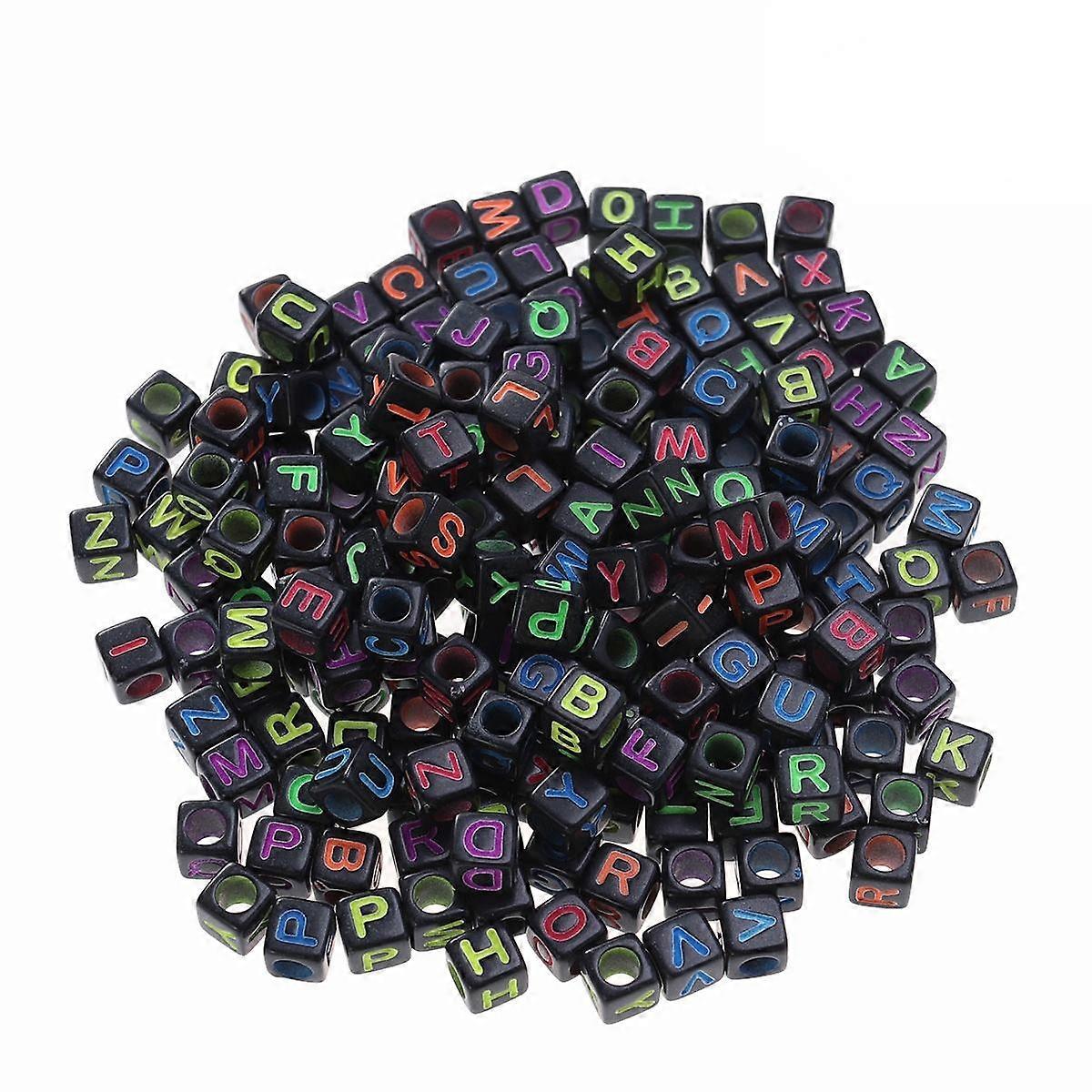 DIY Acrylic Alphabet Beads for Jewelry Making 200 Pieces 6mm Assorted Color