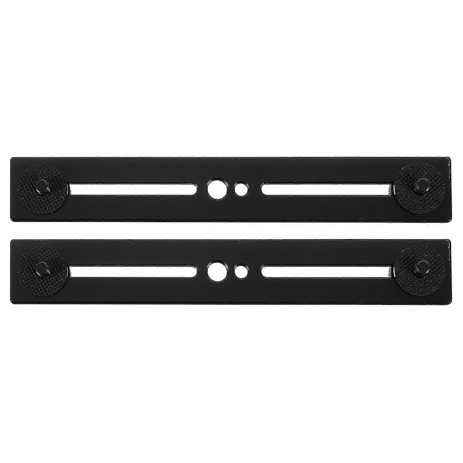 Dual Mic Holder Stand 1/4 Inch 3/8 Inch Extension Stand For Vlogging Photographers 20.4X2.9X2CM Black Aluminum Alloy Adjustable 2Pcs