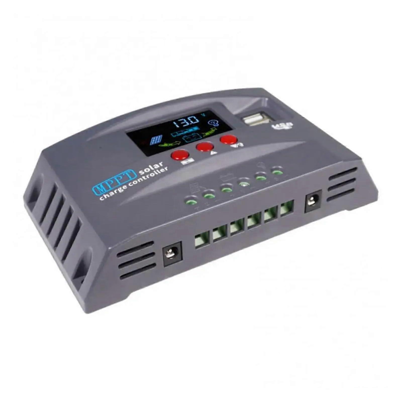 Solar Charge Controller 20A 30A MPPT Solar Charge Controller Dual USB Charging Panel Controller 12V 24V Regulation (30A)