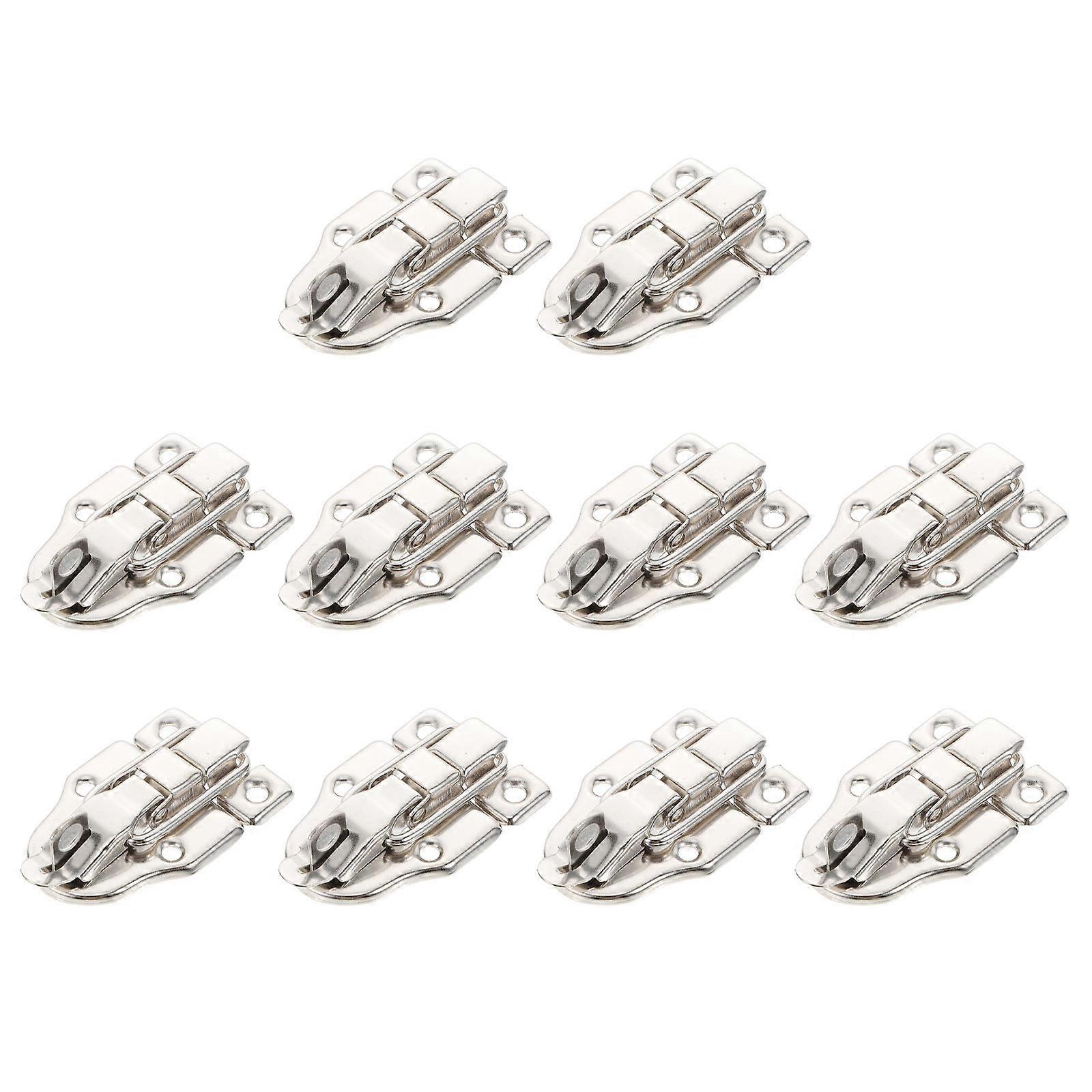 Vintage Latch Hasp Lock Latch Wooden Box Fastening Silver 2.4×1.6×0.6in 10Pcs