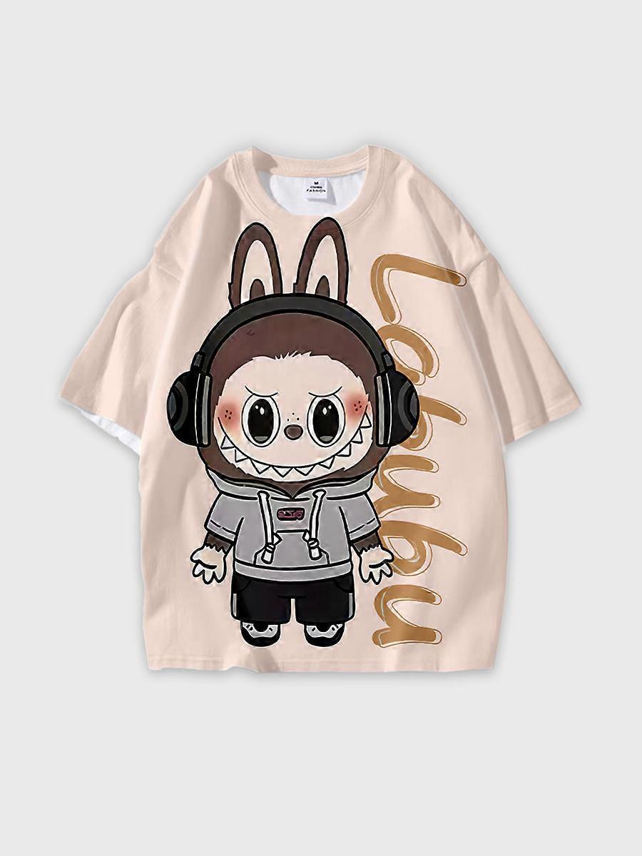 T-shirt round neck Pattern loose short sleeve P2255