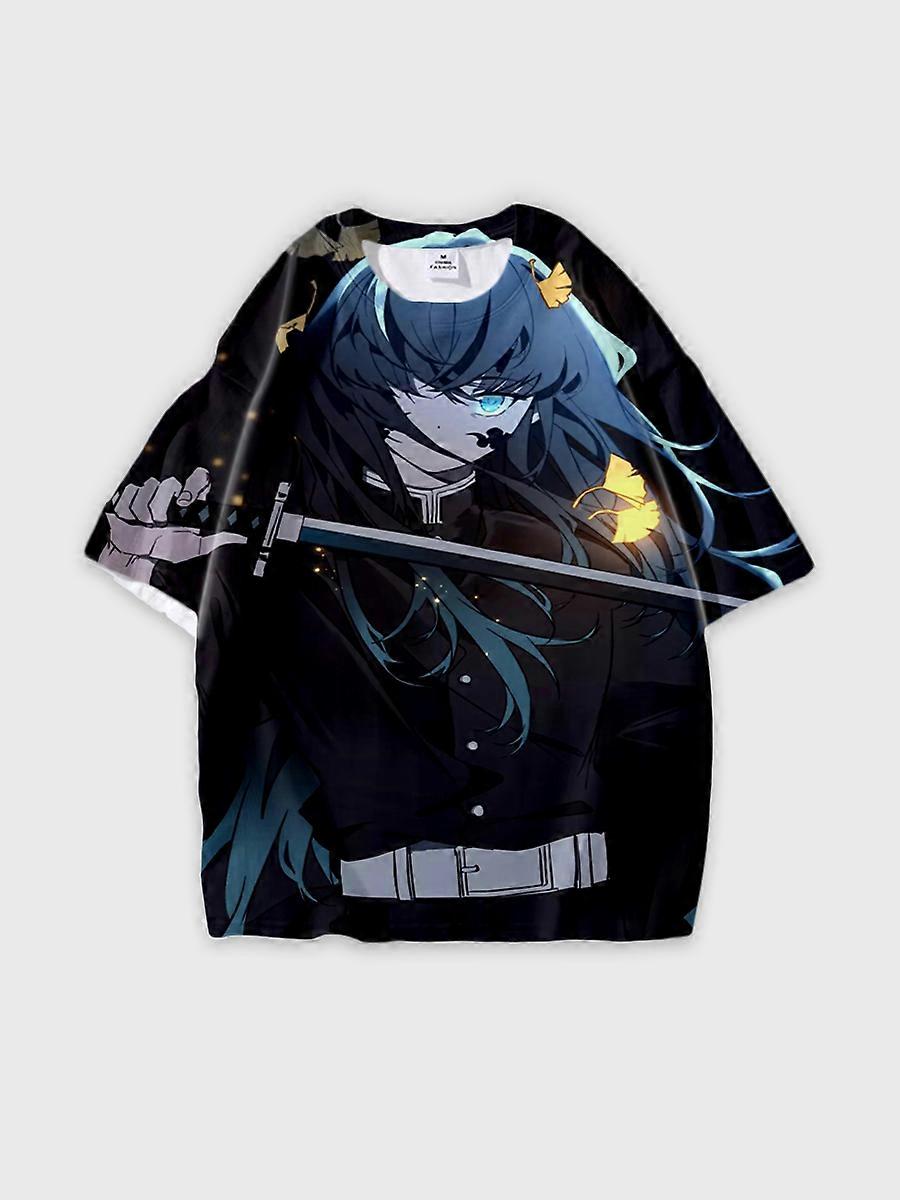 T-shirt round neck Character Pattern loose short sleeve P1964