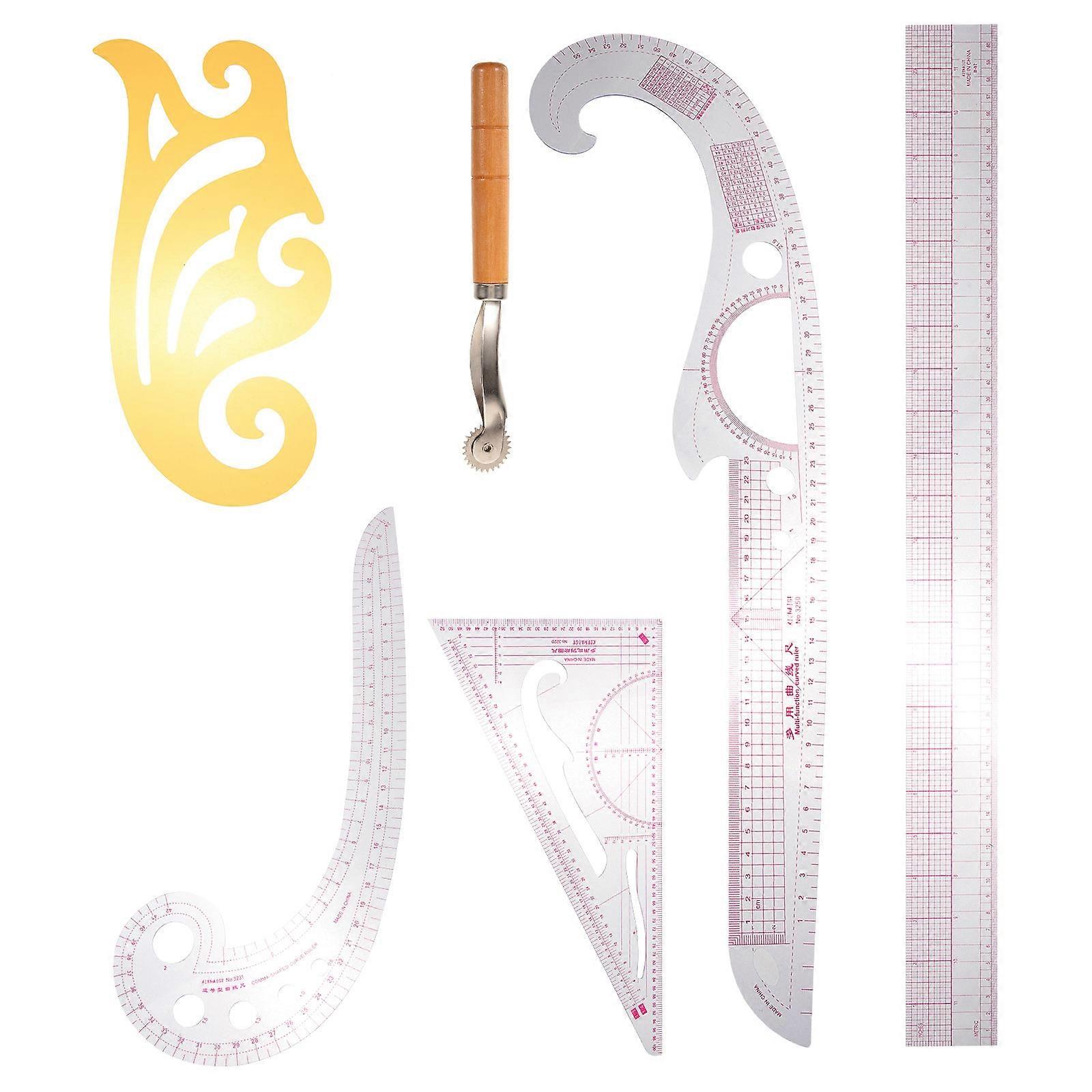 French Curve Pattern Ruler for Sewing and Quilting Assorted Color Plastic and Wood Materials